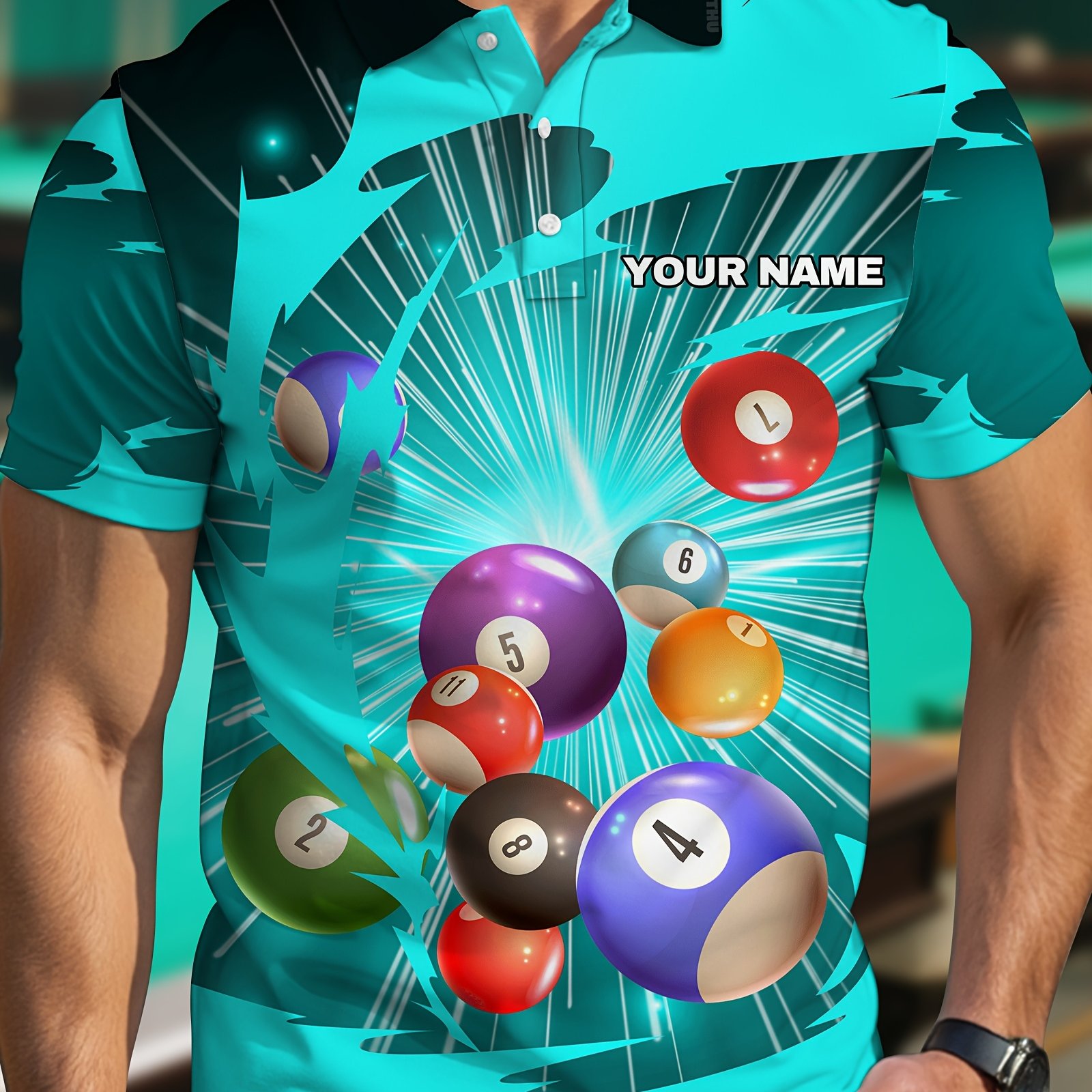 TEMU Custom Men's Shirts, Billiards Sportswear Shirts, Custom Team Uniforms, Comfortable, Breathable, Quick-drying, Versatile Casual And Business