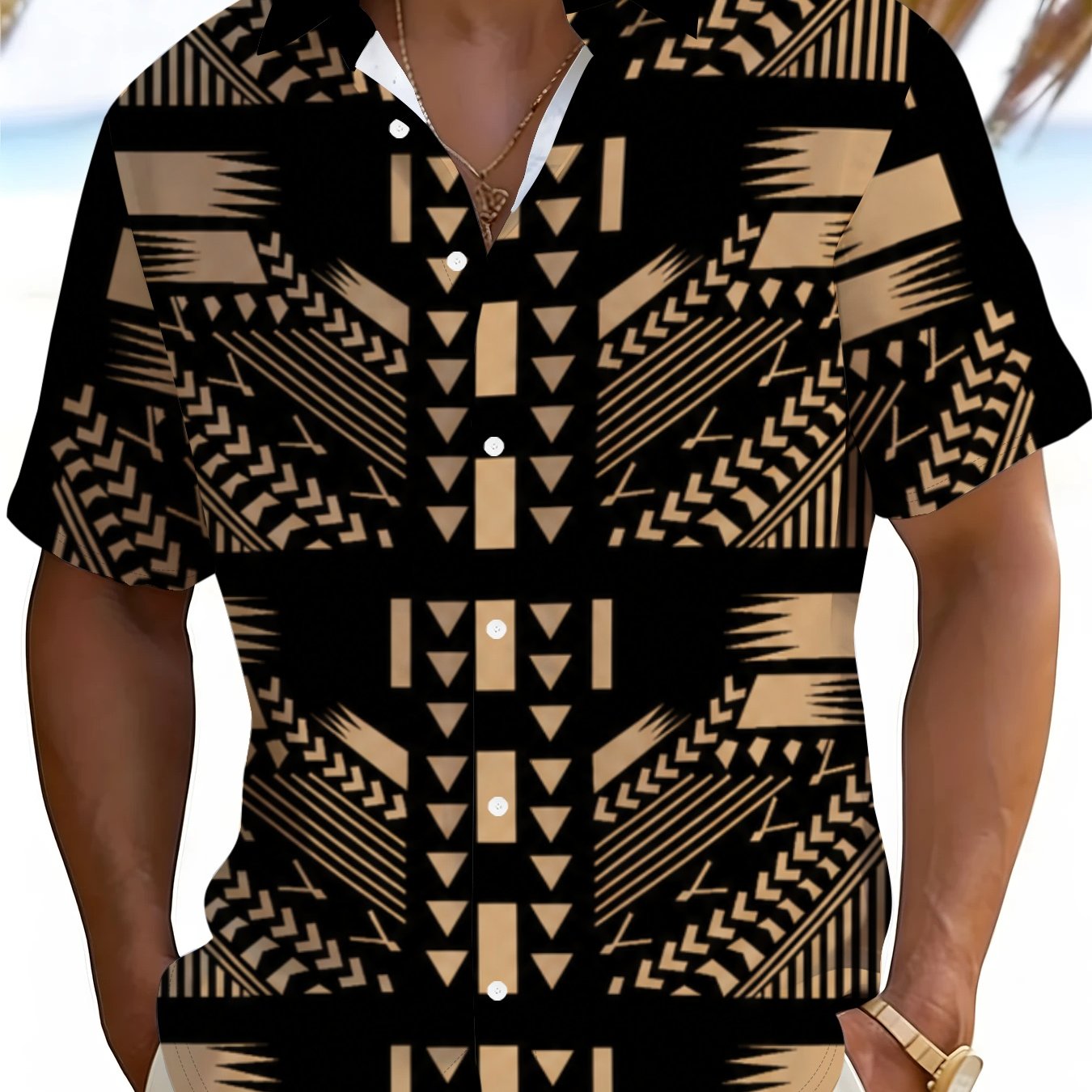 TEMU Men's Random Shirt, Short Sleeve Comfortable Daily Wear