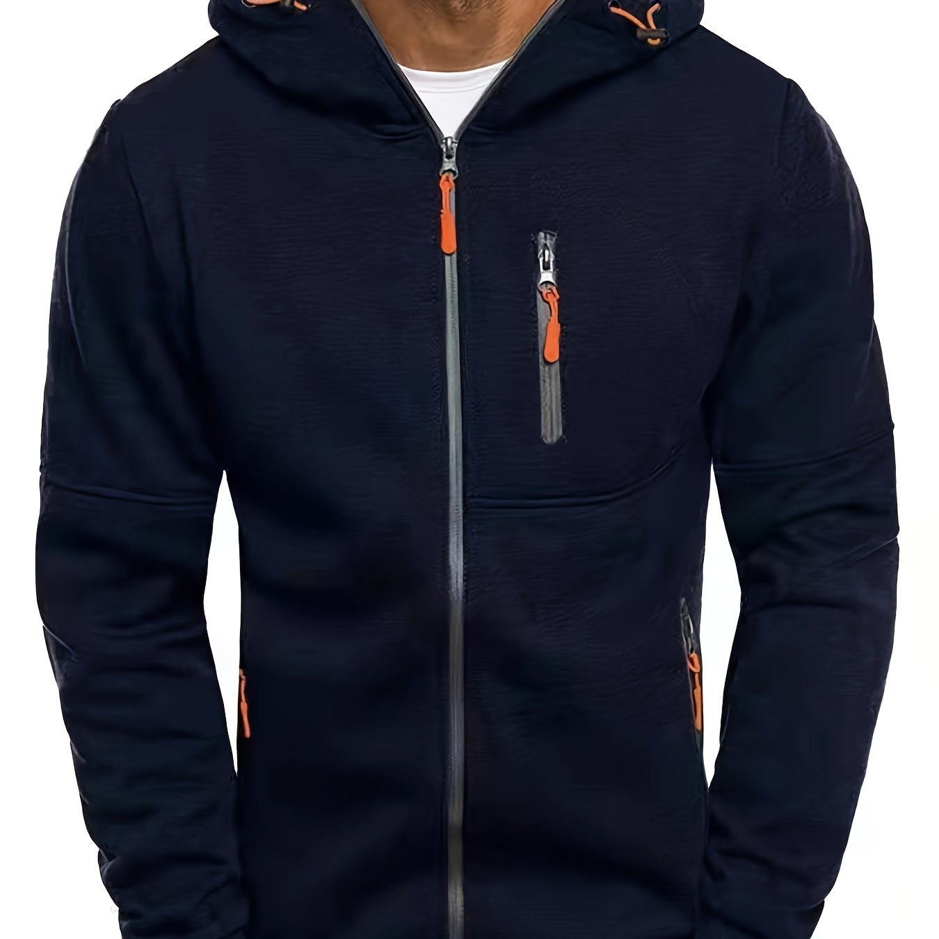 TEMU 2024 's Sports Fitness Leisure Cardigan Hoodie Spring And Autumn Plus Fleece Hoodie Multi-zipper Hoodie