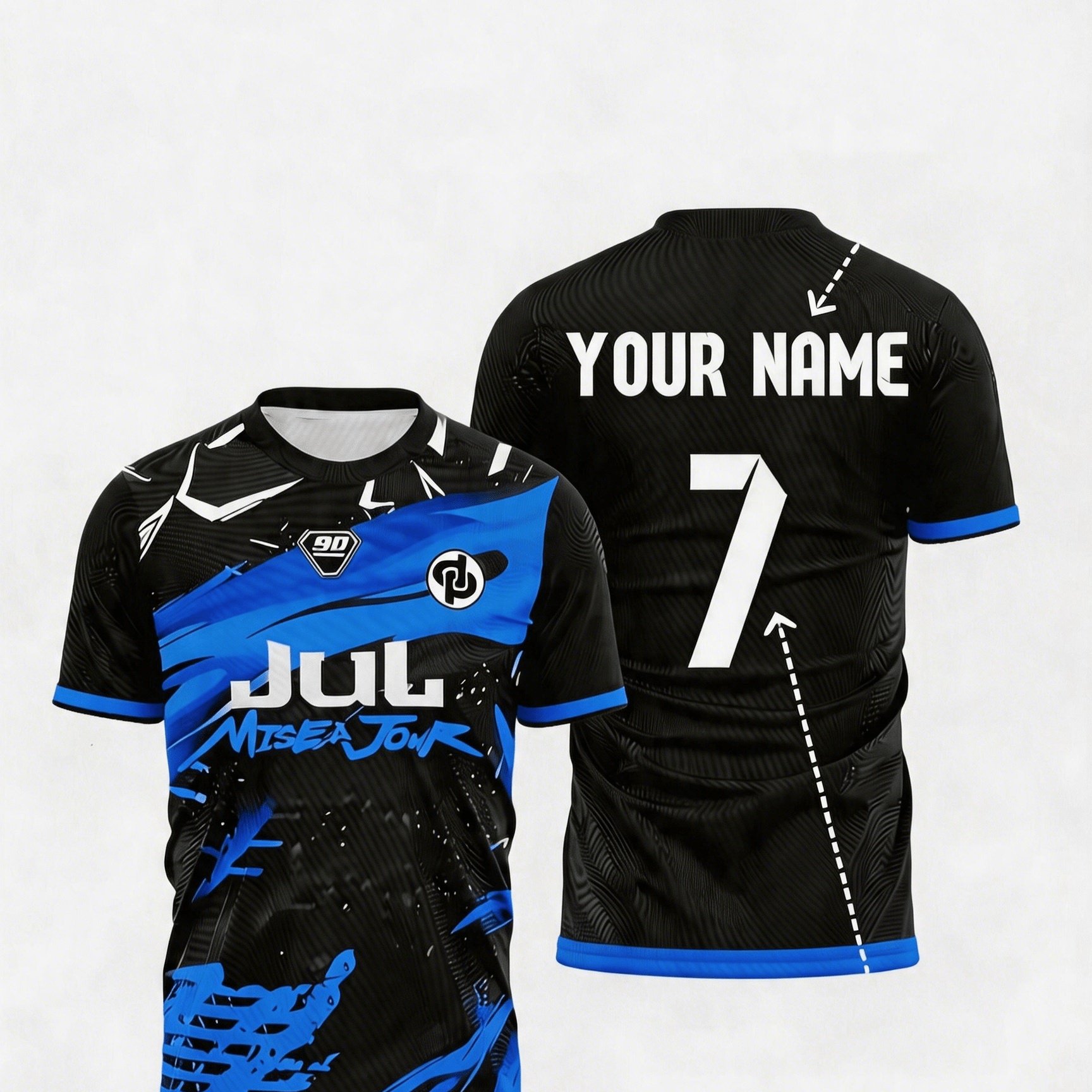 TEMU Custom Japanese Soccer Jersey With Name And Number Print - Breathable Athletic And Casual Wear, Unisex Sports Top, Numbers 25/26, Machine
