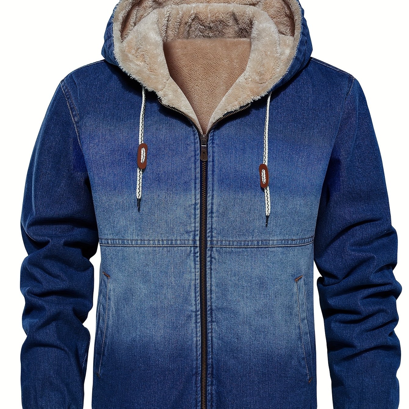 mens winter thick fleece sherpa lined denim jacket warm - Temu Oman