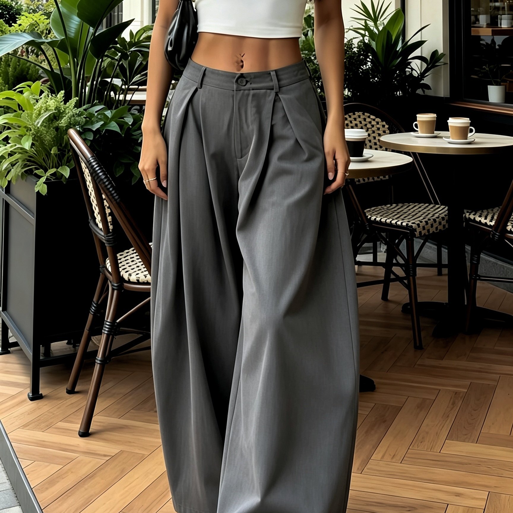 TEMU Pantaloni da donna corti, eleganti, estivi, a vita , stile casual vintage, , vestibilit� , con e senza tasche