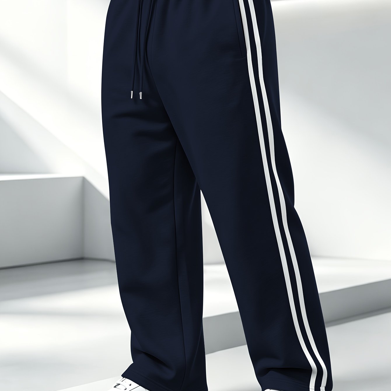 TEMU Men'-piece Fitness Casual Pants, , Regular Fit, For Gym And Running, For Gym