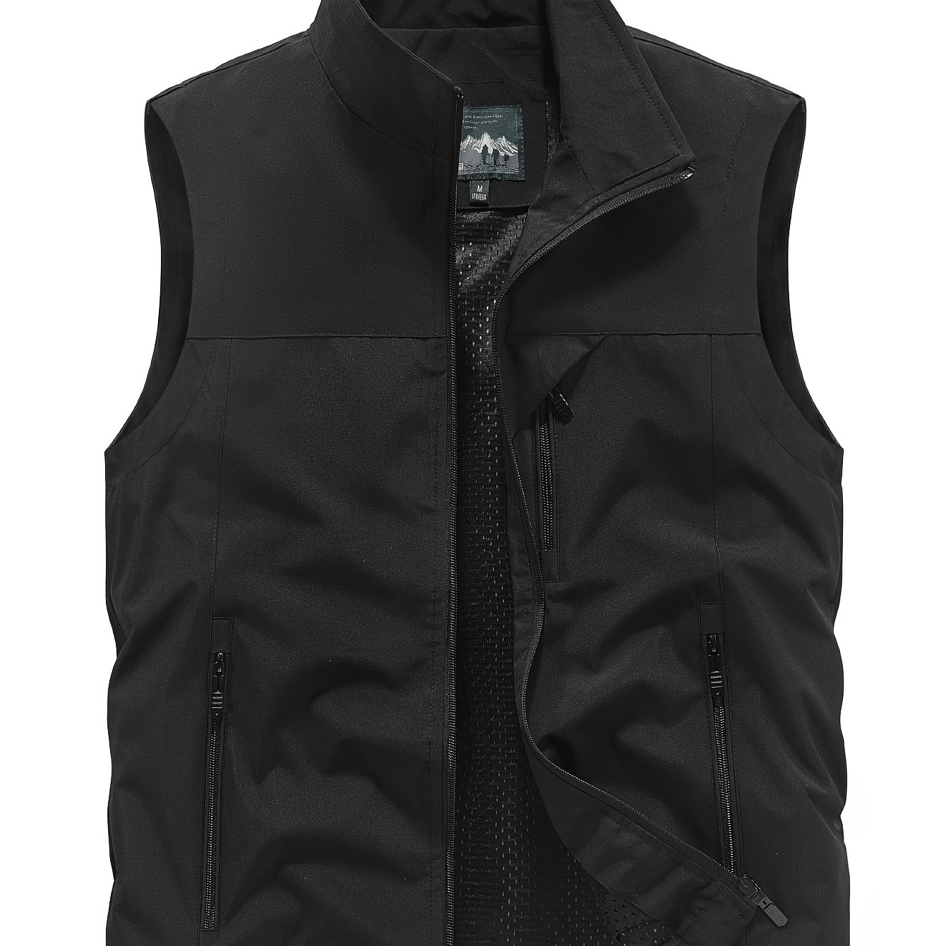 TEMU 2025 New Summer Solid Color Casual Vest For Men, Outdoor Hiking Jacket, Simple Lightweight Men's Jacket