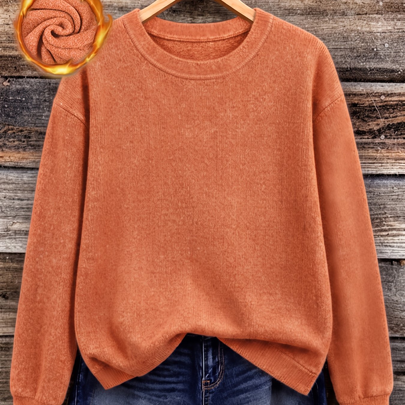 TEMU Solid Color No-pattern Autumn Winter Beautiful Elegant Fashion Women's Sweater Thickened Soft Warm Cute Wearable Ladies Pullover Sweater
