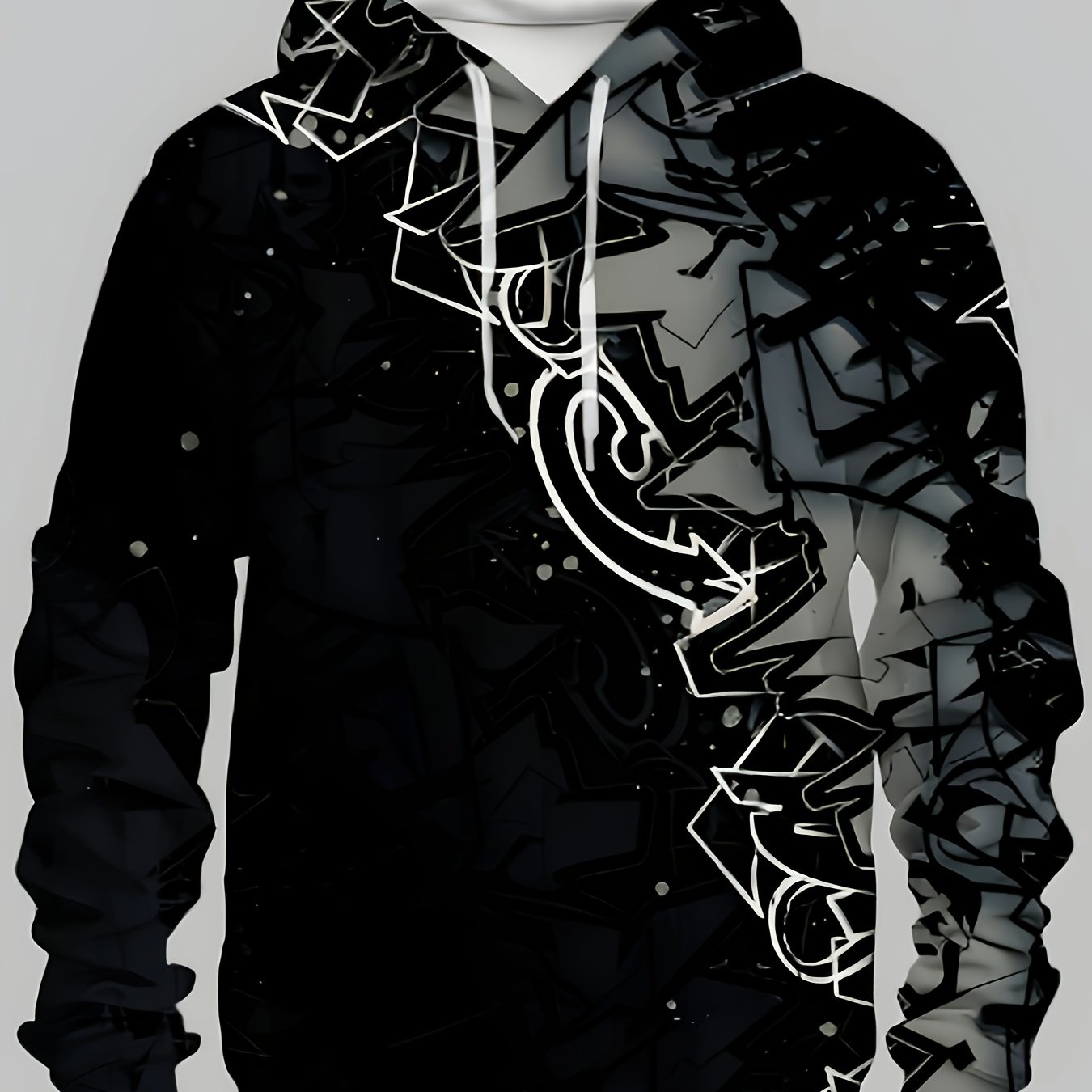 TEMU Fashion Trend Hoodie - Autumn Sweatshirt - 3d Geometric Print Pattern