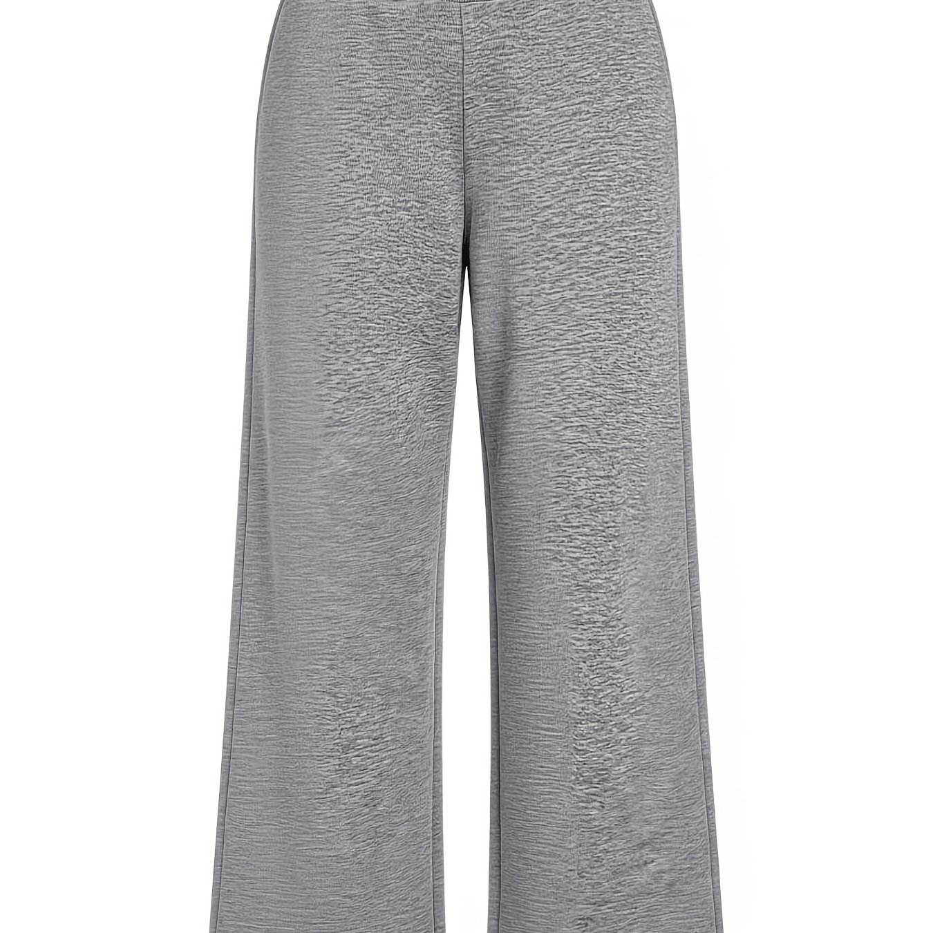 Solid Color Wide Waistband Straight-leg Casual Pants, For Outdoor