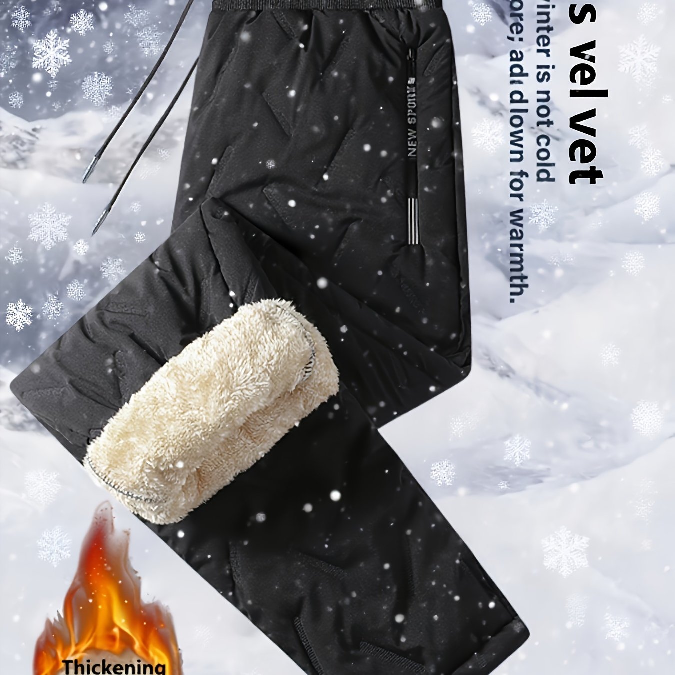 TEMU New Women's Sports And Leisure Pants For Autumn And Winter, Including Velvet Padded Cold-proof Warm Straight Pants And Sports Ski Pants,