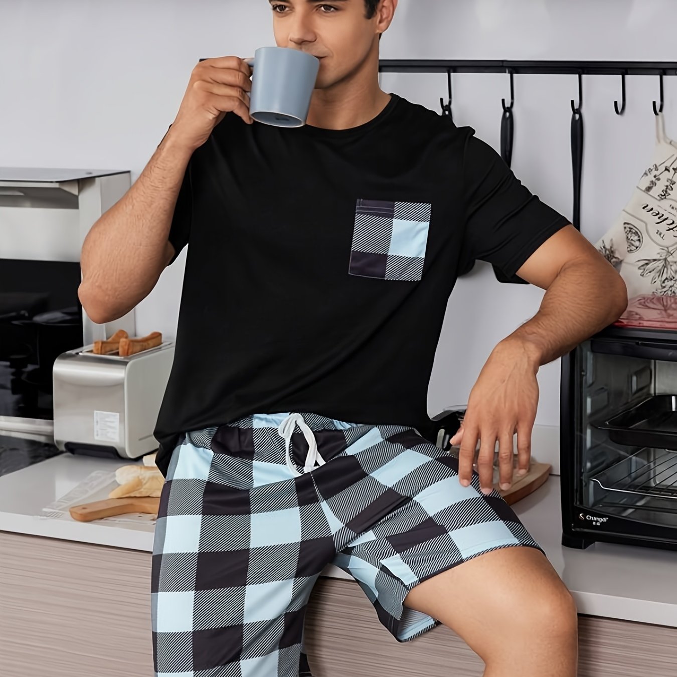 TEMU Men's New Summer Casual Loungewear Pajama Set