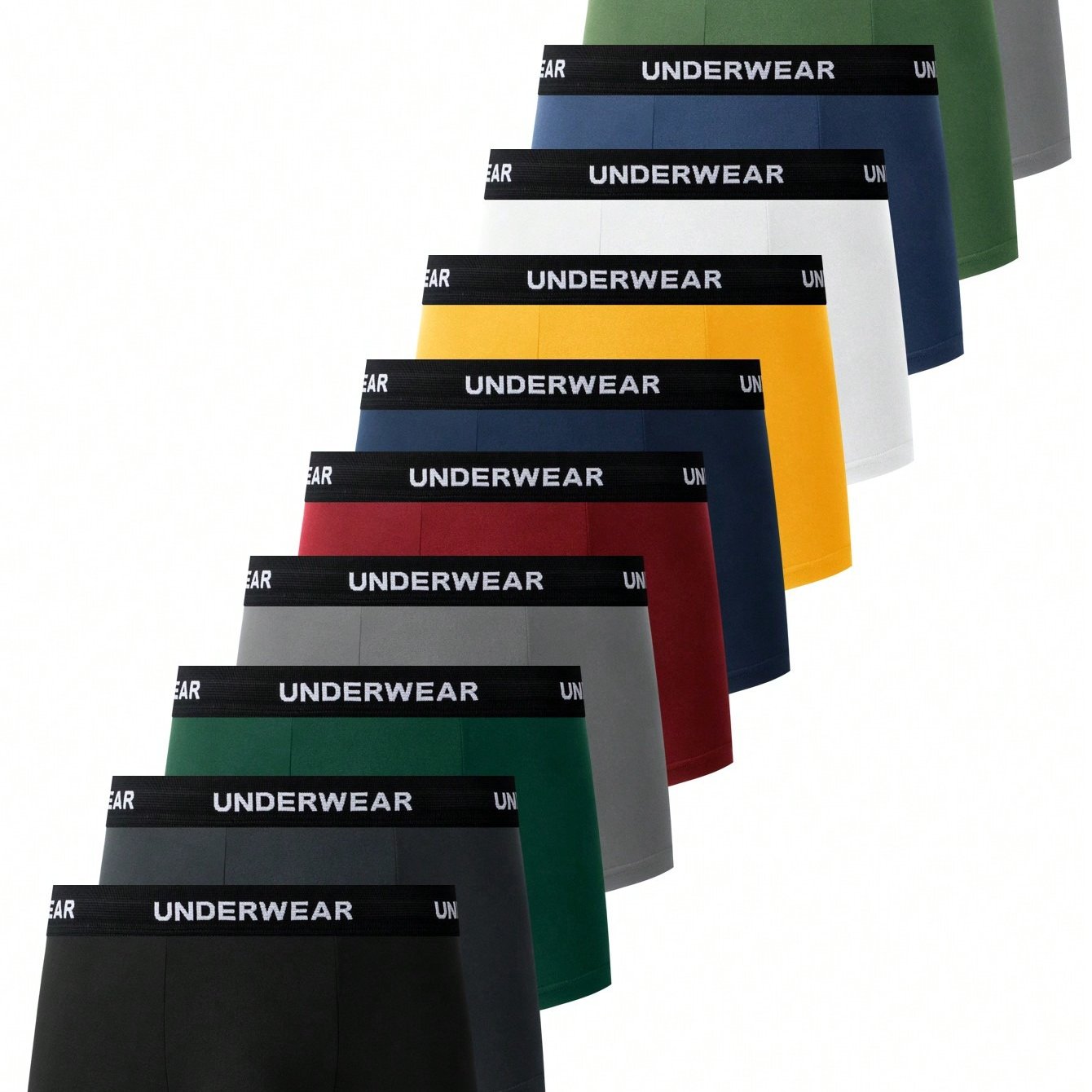 Image of Set Of 11 Men's Underwear - Stylish Boxer Briefs With A Comfortable Waistband, Designed To Wick Moisture For Gym And Casual Wear ( Colors)