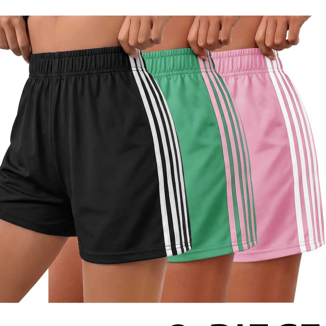 TEMU 3pcs Set Of Contrast Women's Shorts, Summer Thin Loose Comfortable Skin-friendly Breathable Home Casual Outdoor Travel All-match Pants