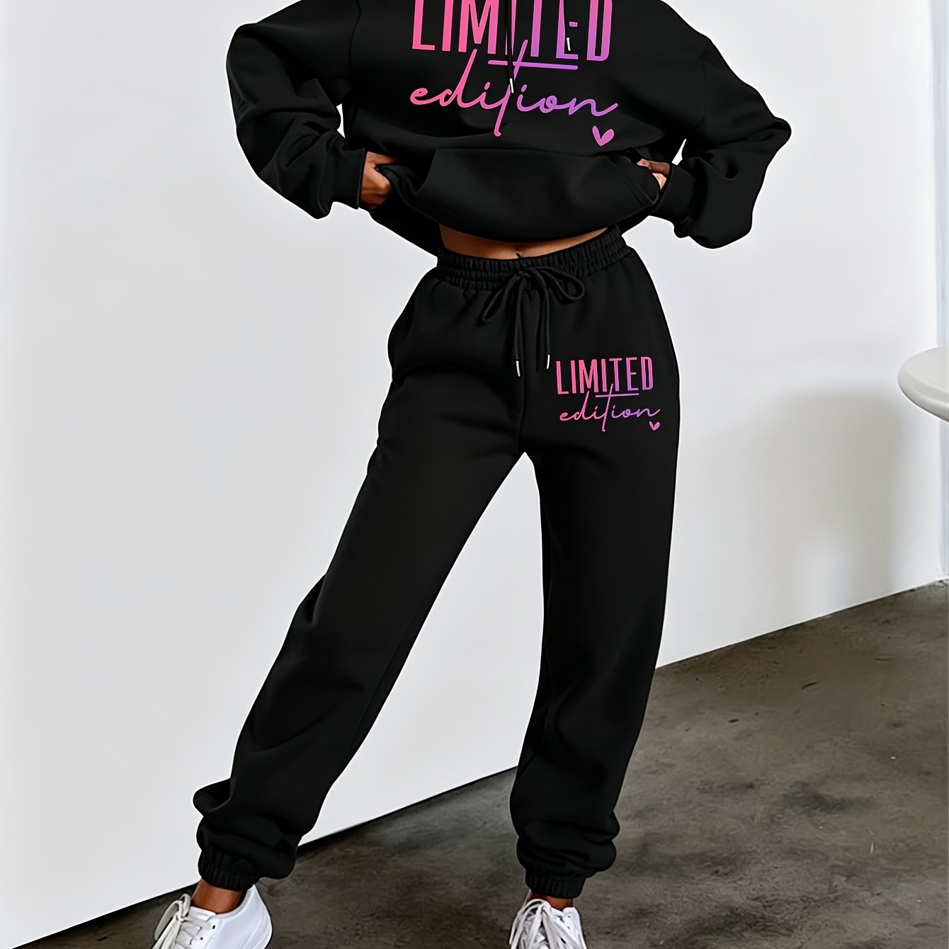 TEMU Ensemble Sweat à Capuche Décontracté Tendance Femme