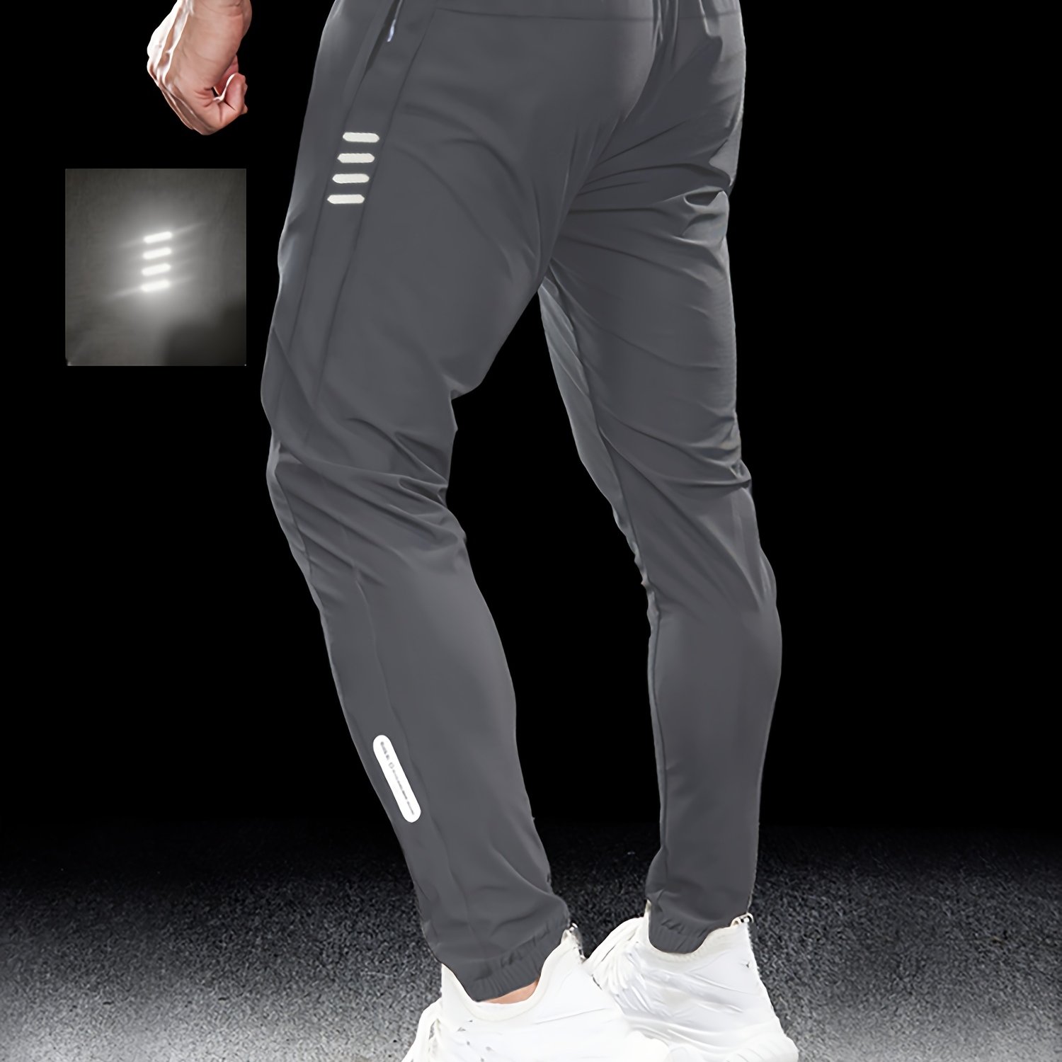 TEMU Pantalones largos deportivos casuales para hombre para /verano/otoño, ligeros, transpirables, de tejido elástico de secado rápido con cordón