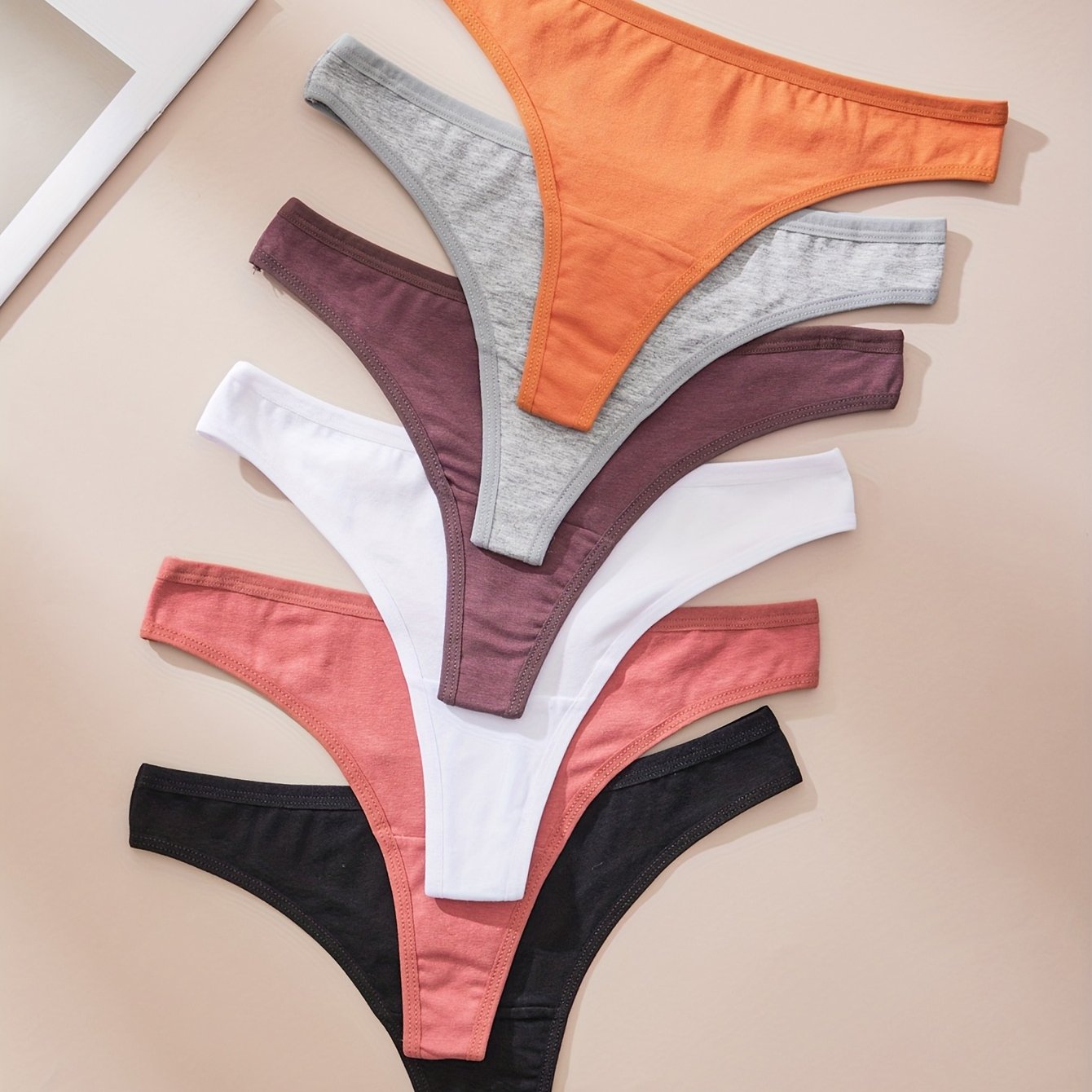 Image of Set Of 4 Assorted Color Thongs For Women, Featuring A Comfortable And Stretchy Design, Perfect For Casual Wear At Home