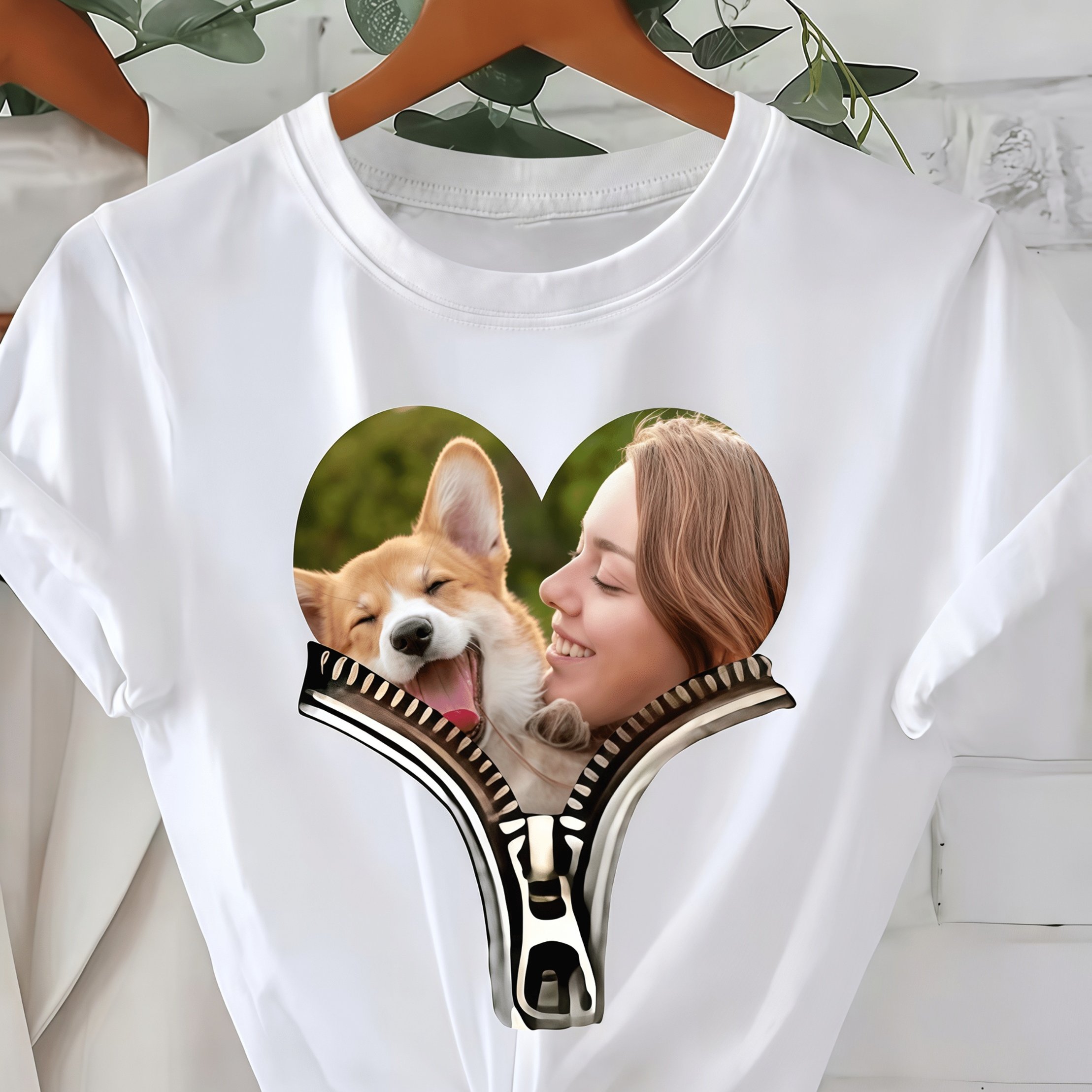 Image of Custom Photo Text T-shirt, Personalized Tee With A Picture, Custom Image Shirt, Birthday Photo Tee, Holiday Present, Family Picture T-shirt