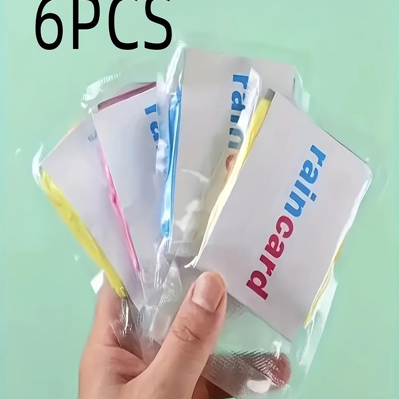TEMU Lot de 6 imperméables portables, imperméables jetables, imperméables sur carte, emballés sous vide, pour d'