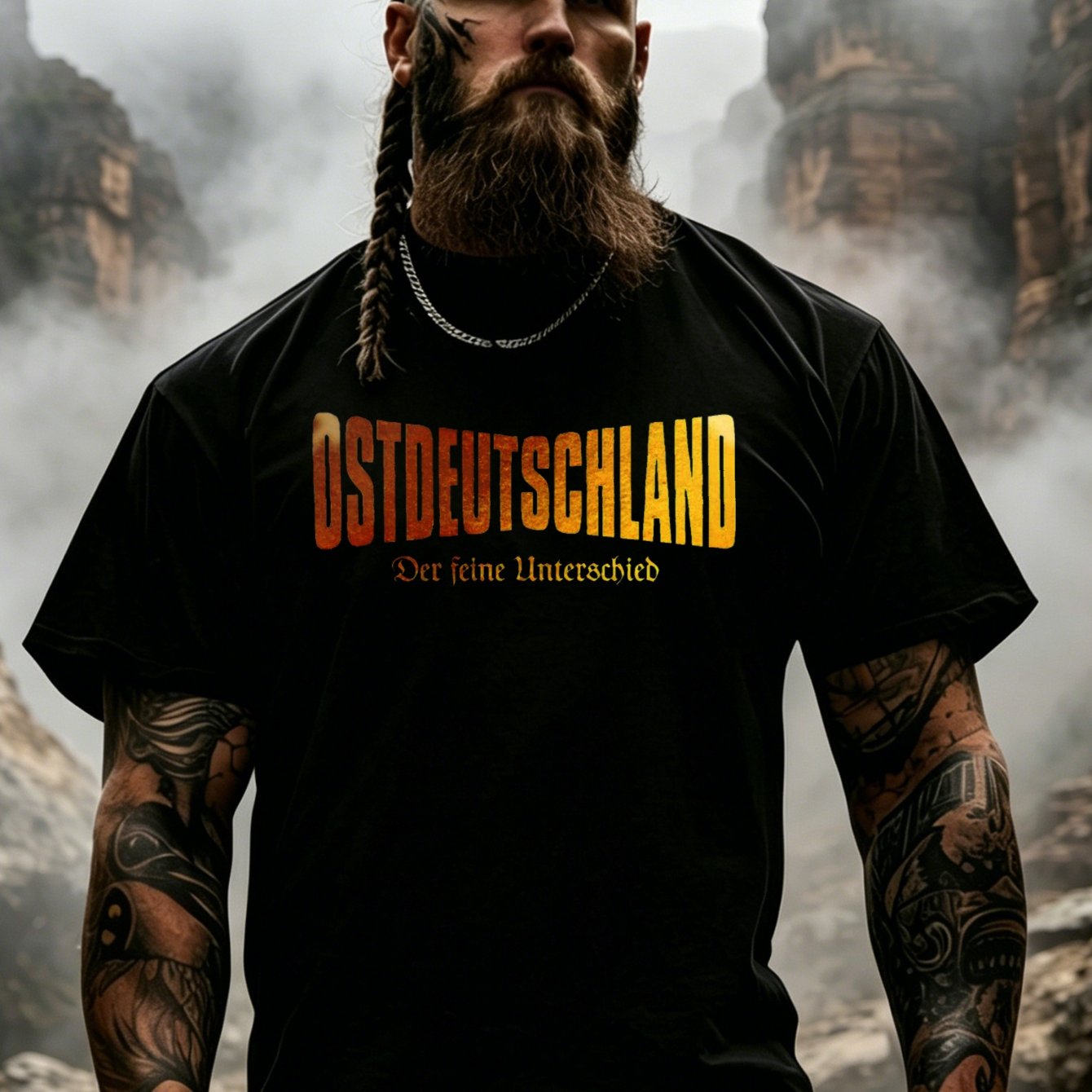 With Ostdeutschland Print And German Text For Outdoor Adventure And Casual Wear