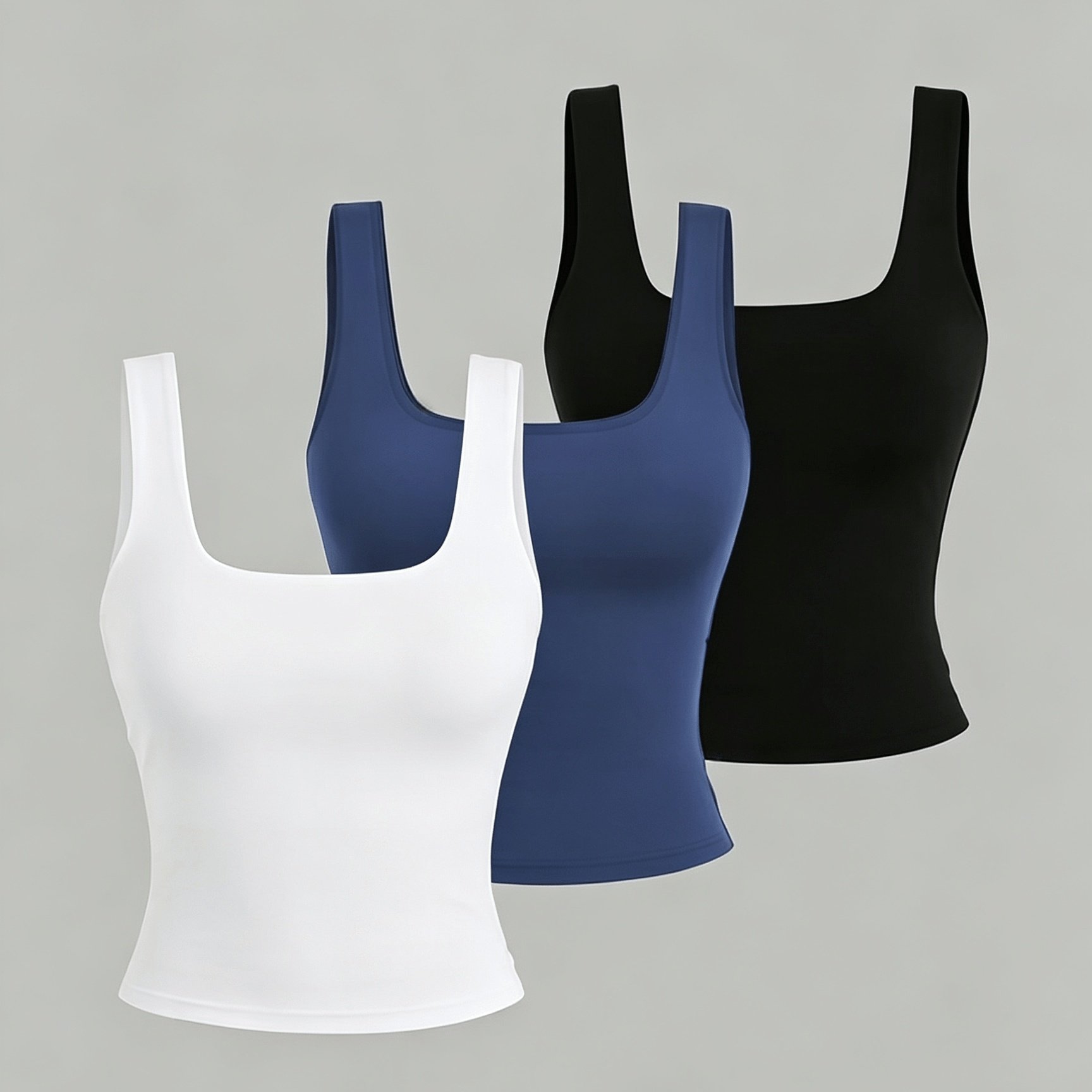 TEMU 3pcs Solid Top Set, Summer Casual Versatile Women's Tops, Women's Clothing