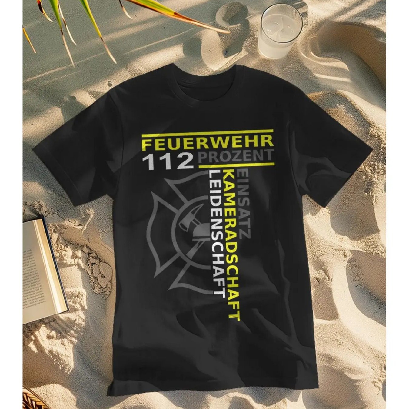 Image of 112 Percent Fire Men's Firefighter Graphic T-shirt | Fire Service Phrases, 180gsm Heavyweight Crew Neck Tee, Casual & Formal Wear, Ideal Gift For , Print, Long Sleeve, Stretch Fabric