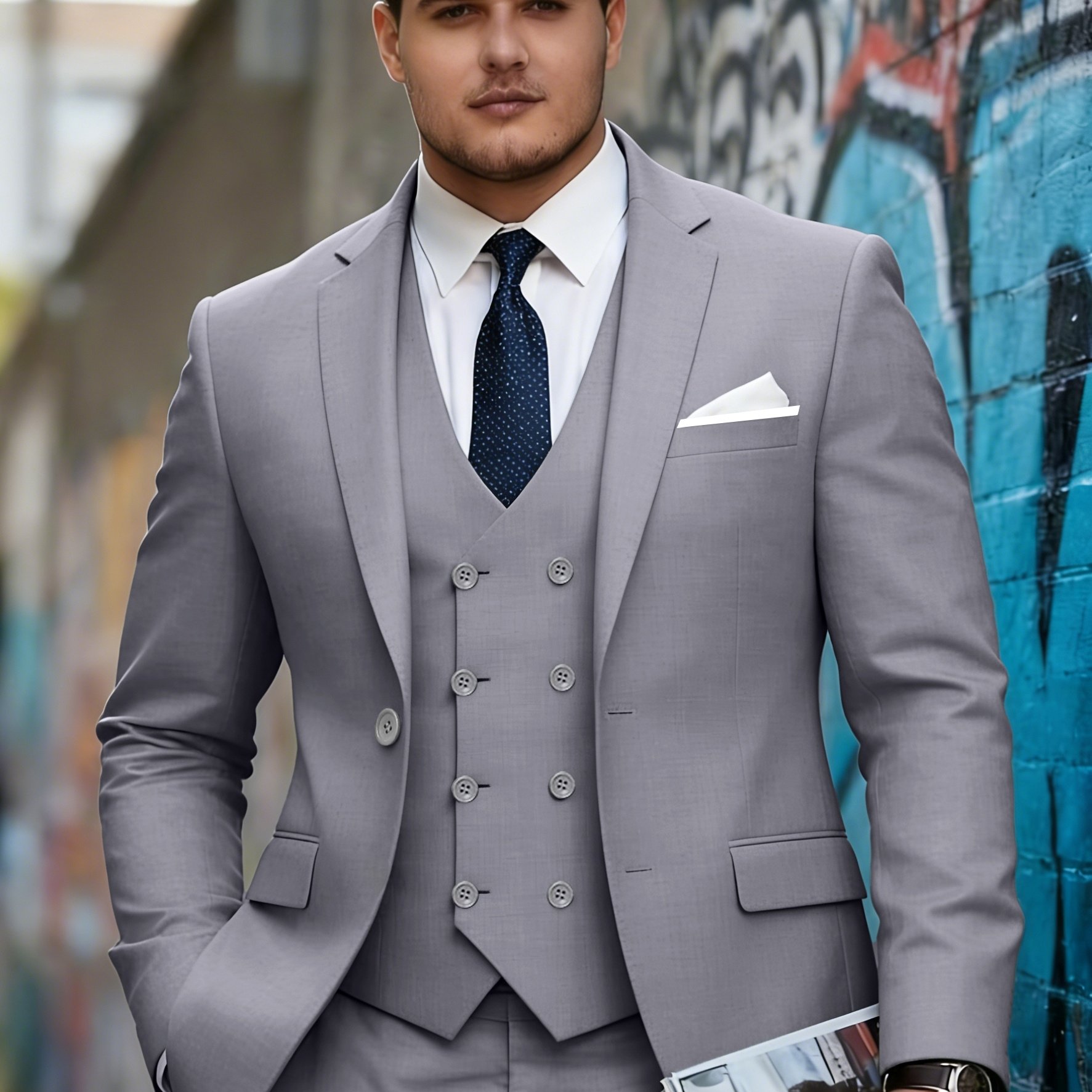 Men's Plus Size Formal Suit For Business/ Wedding/ Party Wear, Designed For Men With Strong Builds, Plus Size