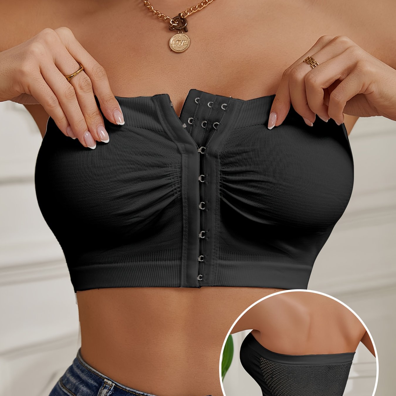 Image of 1pc Esselegance, Plus Size Strapless Seamless Push-up Bandeau Tube Bra - Wire-free Non-slip Design, High-stretch And Breathable For Backless Dresses