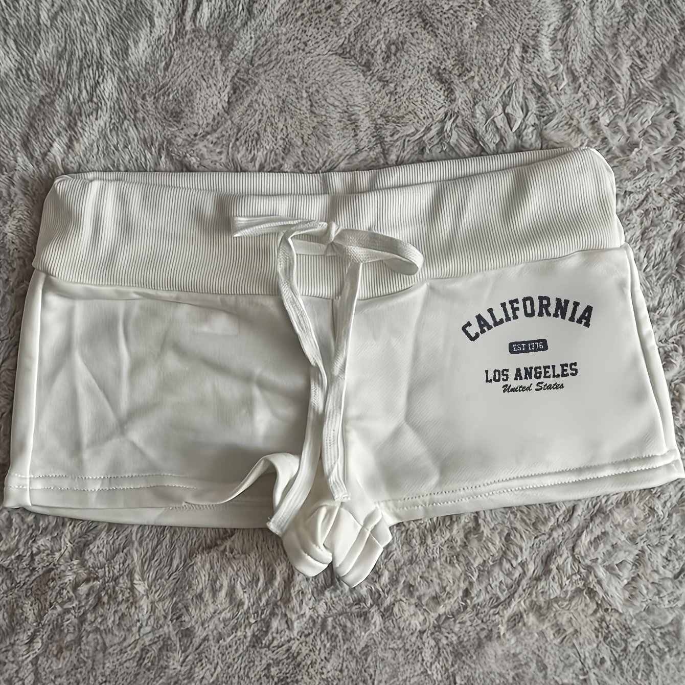 TEMU Mini short Ypli Y2K avec motif imprimé de lettres blanches ( )