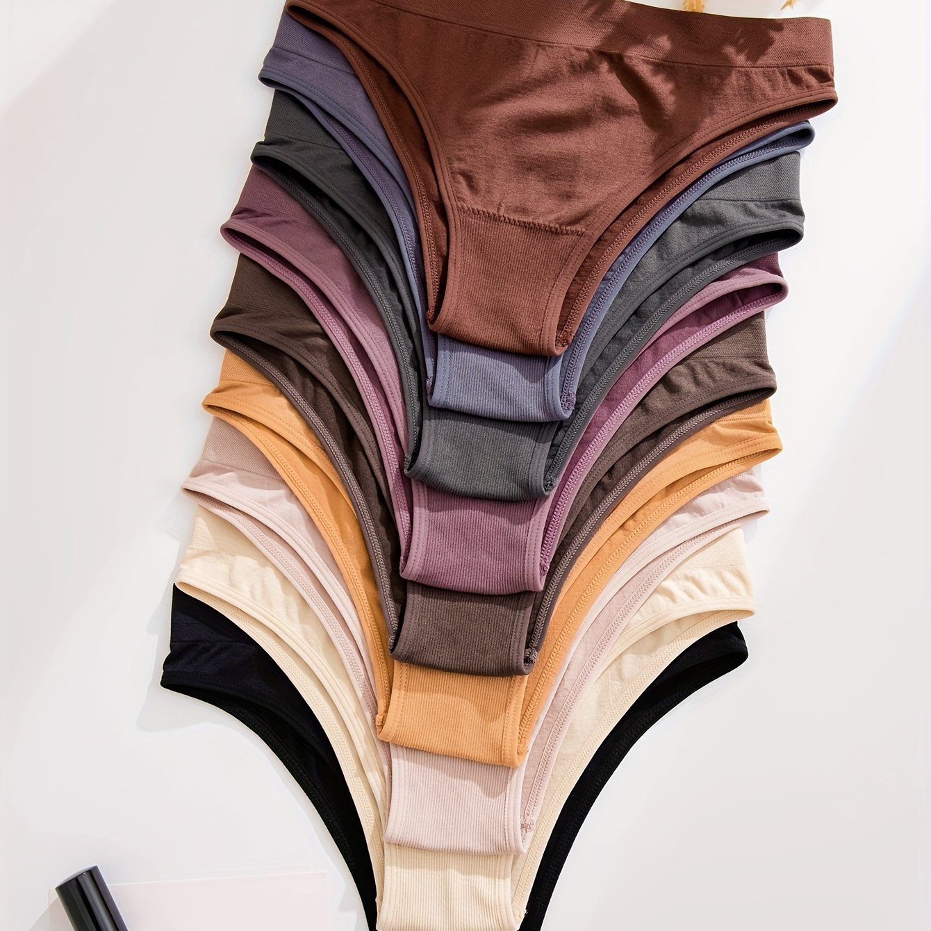 TEMU 9pcs Solid Low Waist Briefs, Comfy Breathable Stretchy Intimates Panties, Women's Lingerie & Underwear