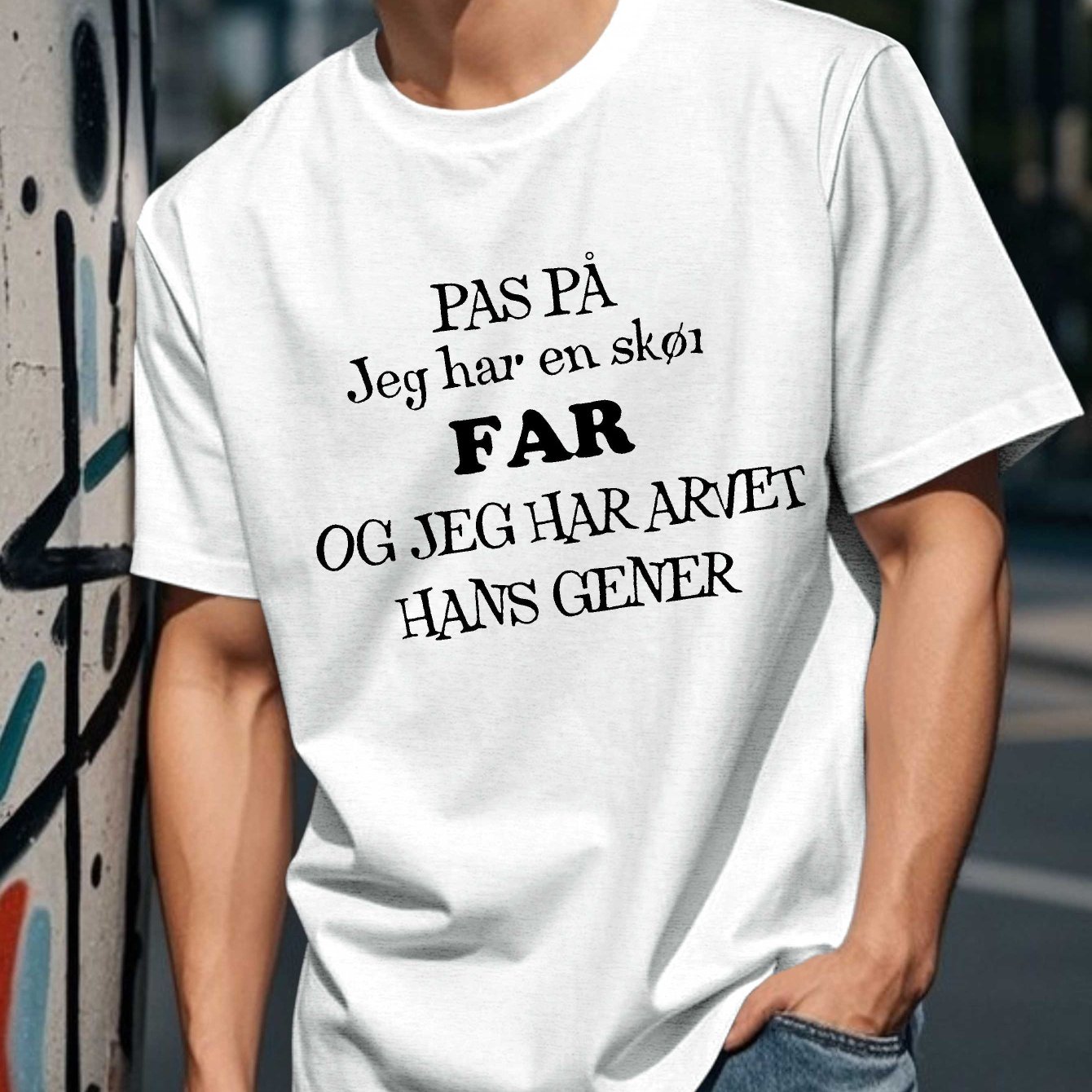 TEMU Funny Danish Men's Short Sleeve T-shirt Summer T-shirt Top