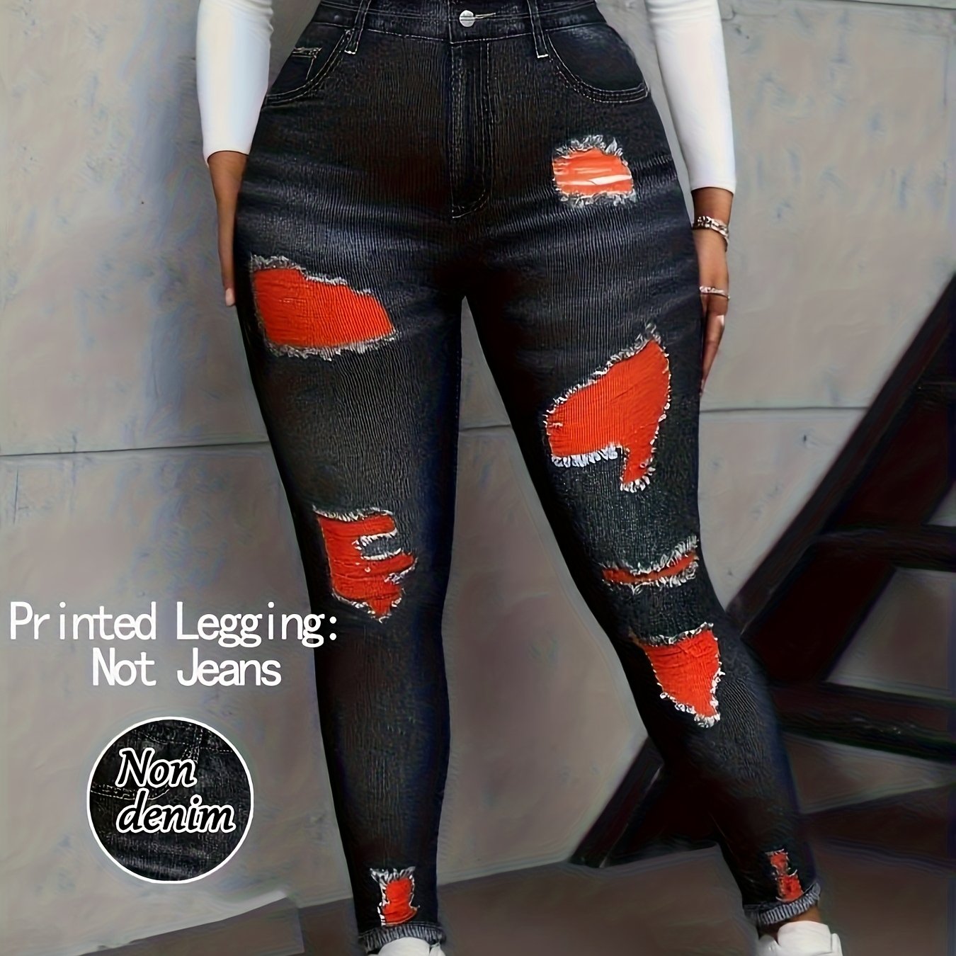 TEMU Leggings estampados - Tela , leggings estampados, , leggings, pantalones casuales, pantalones de chándal