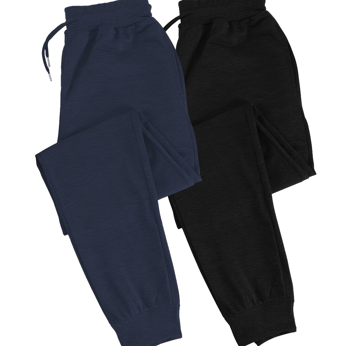 TEMU 3 Men's Comfortable Polyester Casual Pants With Drawstring Waist, Loose Fit, Stretchy Fabric, Suitable For Travel And Hiking