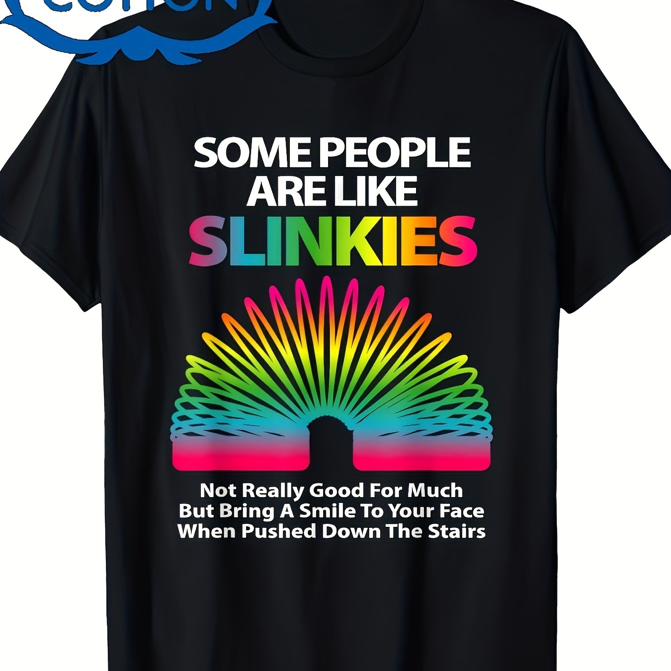 TEMU Men's And Women's Vintage Funny Sarcastic T-shirt - Are Like Slinky Graphic Tee - High-stretch Short Sleeve Shirt With Hot Transfer Print -
