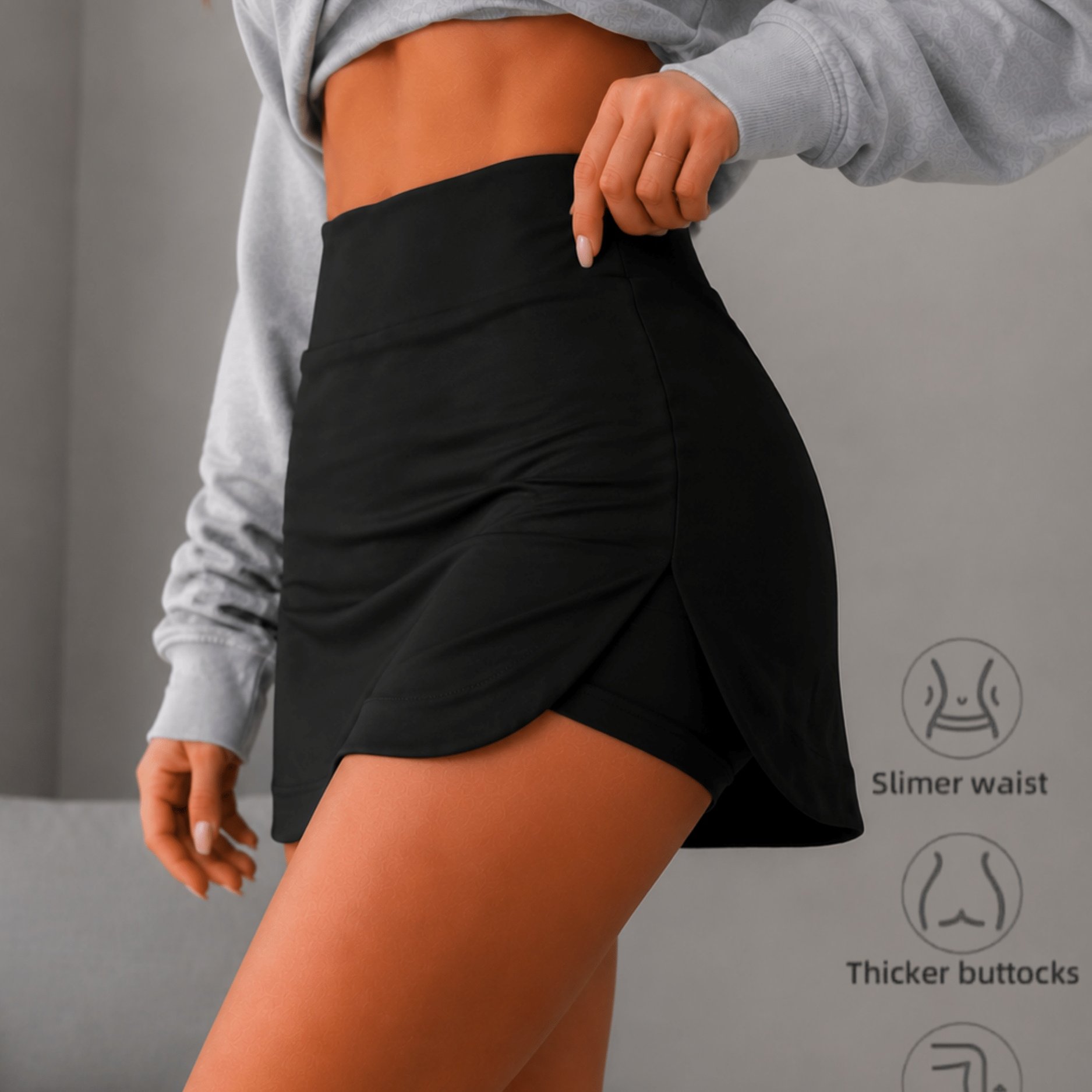 TEMU Skirt Anti-sheer Two-piece Skirt, High-waist Comfortable Skirt, Sexy Stretch Anti-sheer Shorts Skirt, Suitable For, Badminton