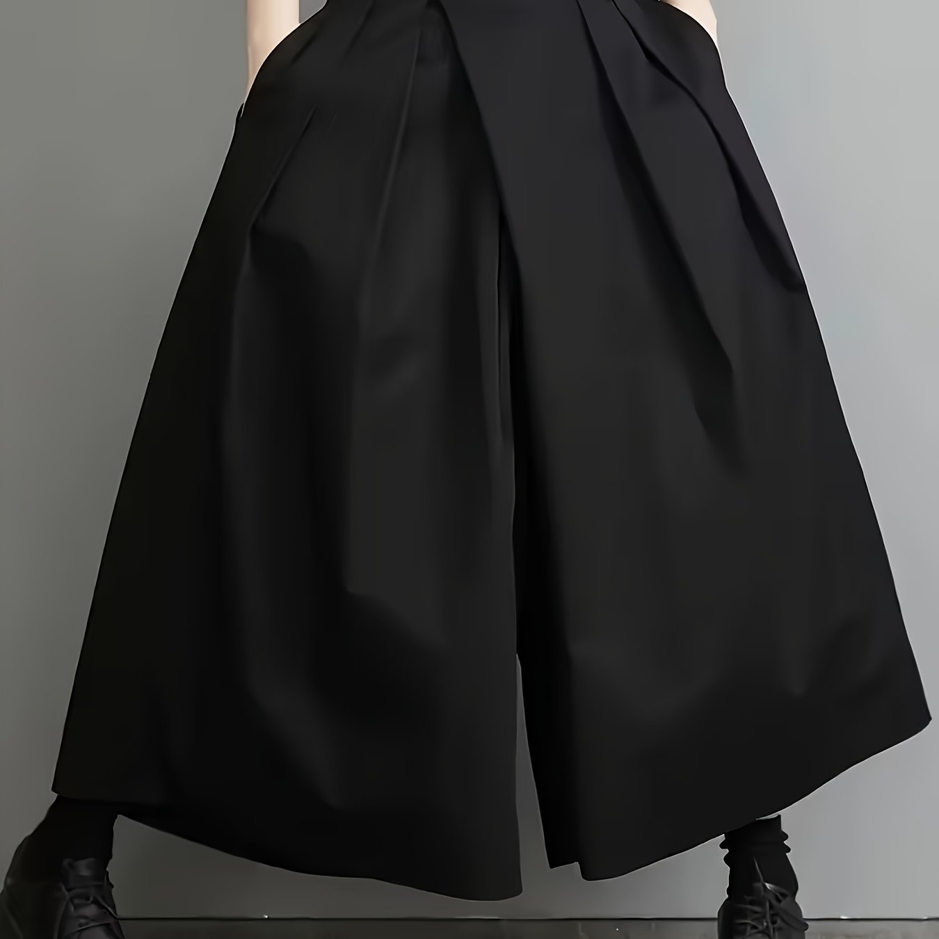 TEMU Women's Casual Ankle Pants, Loose Elastic Waist Wide-leg Trousers
