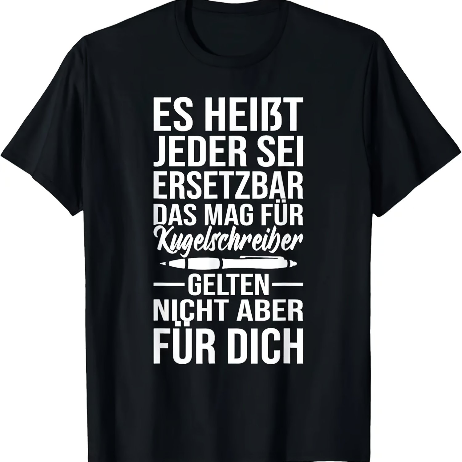 Farewell Colleagues Job Change Farewell Employee T-shirt - Black With White German Text, Casual Crew Neck Short Sleeve Tee, Regular Fit, , Perfect For Adult Men And Women, Casua