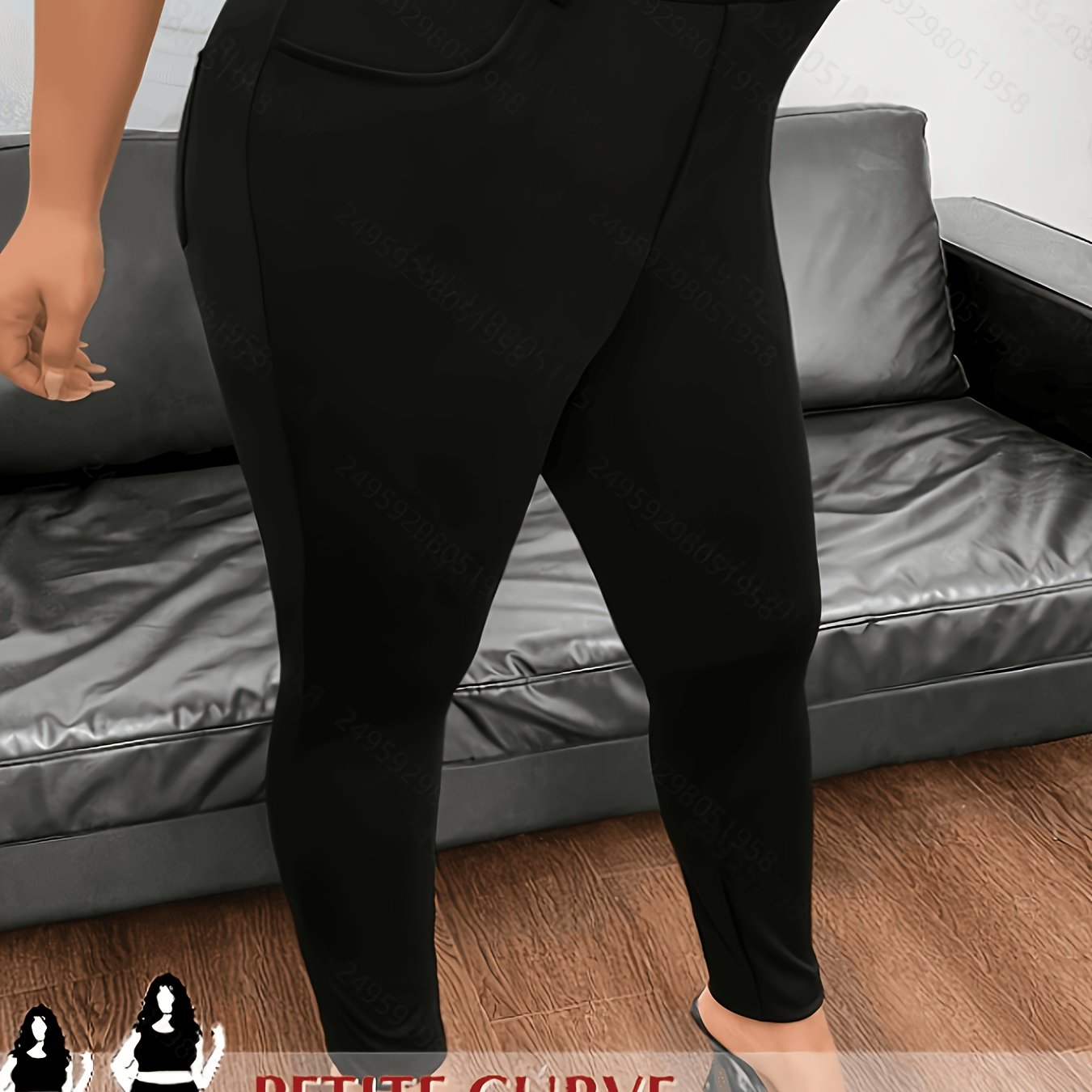 TEMU Plus Size - Casual Minimalist Solid Color Elastic Waist Autumn Women's Style Trousers