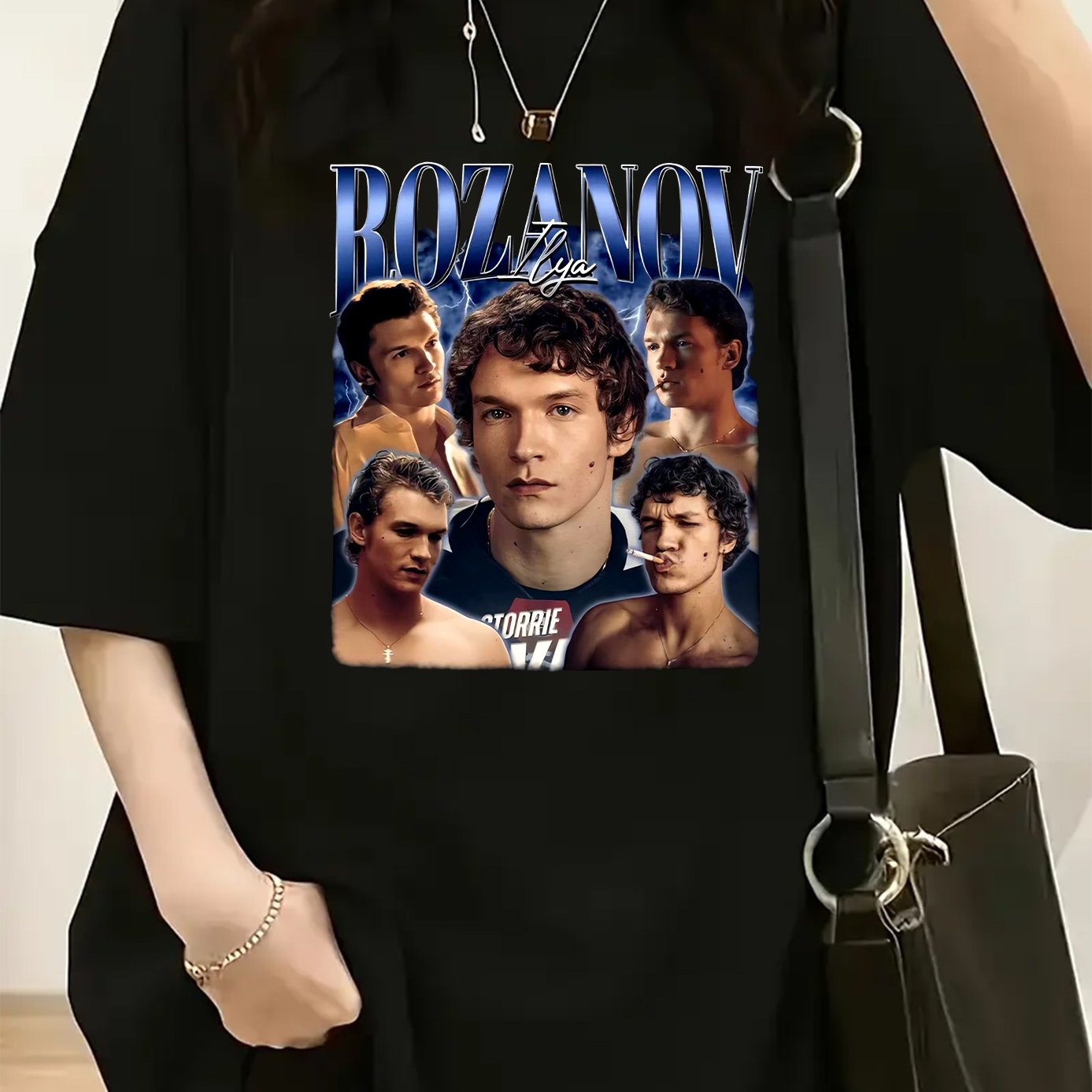 TEMU A Women's Fashionable Casual Short-sleeve T-shirt Featuring Ilya Rozanov From 'heated ' - Made From Soft, With A Loose Fit, A Must-have For All
