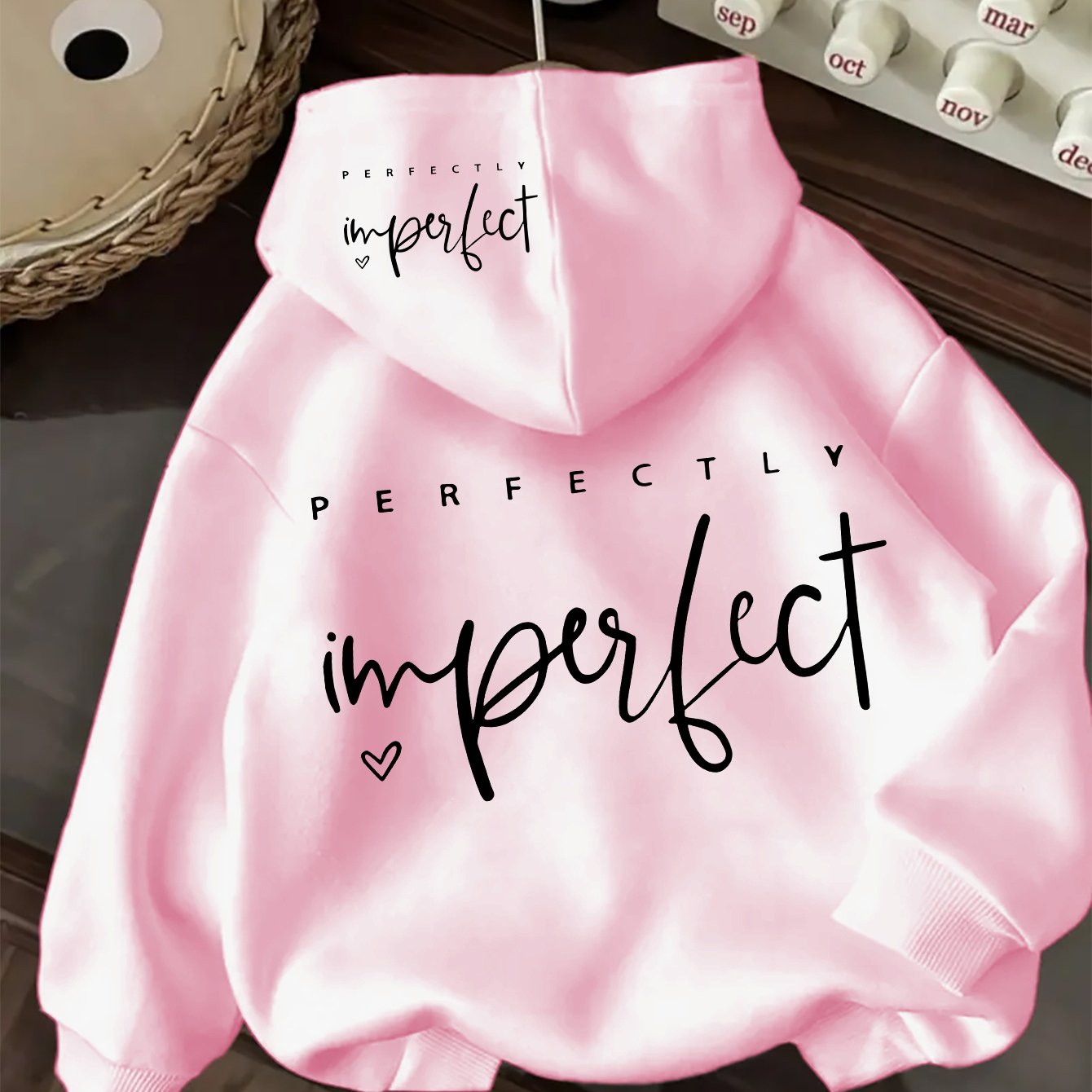 TEMU Women's Letter Printed Hoodie - Autumn/ Winter Drawstring Casual Sweatshirt, Made Of Soft Polyester Fabric, Machine Washable | Drawstring Hoodie