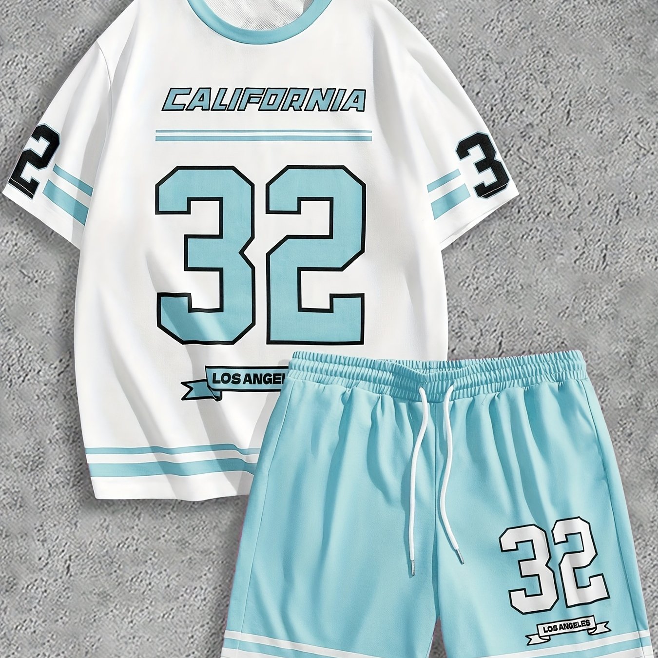 TEMU Print Design - No Texture Men's Casual Short-sleeve And Shorts Set, Everyday Wear, Summer Clothing, Classic Look, Print Design, Comfortable