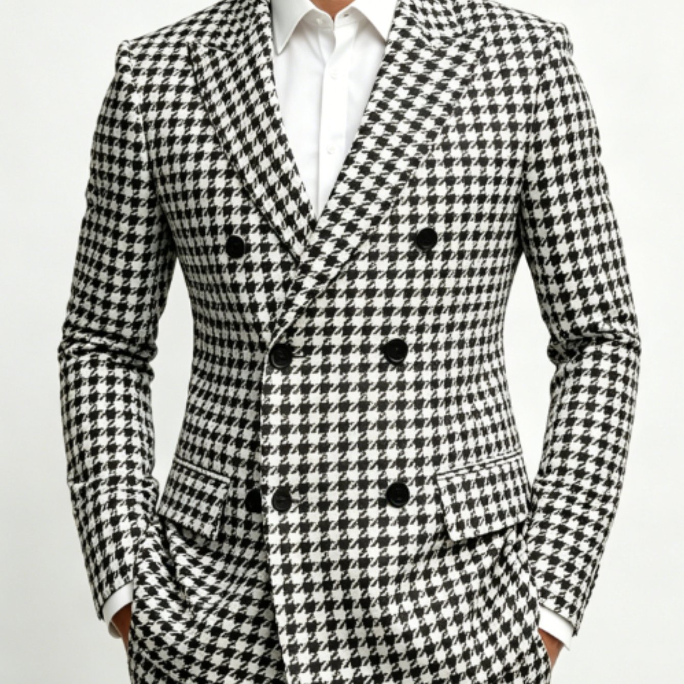 Plus Size Men's Printed Double Breasted Suit, Suitable For Formal Weddings, Parties, And Business Occasions. , A Holiday Gift And A Surprise For Or Husbands, Plus Size