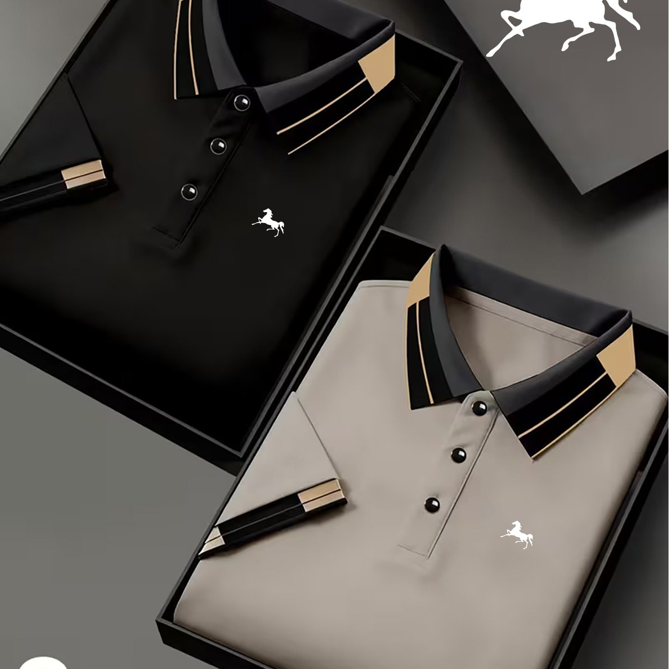 TEMU Two-piece Set With Horse Print | Men's Summer Comfortable And Stylish Shirt, Suitable For Casual And Business Wear, Regular Fit Short Sleeves