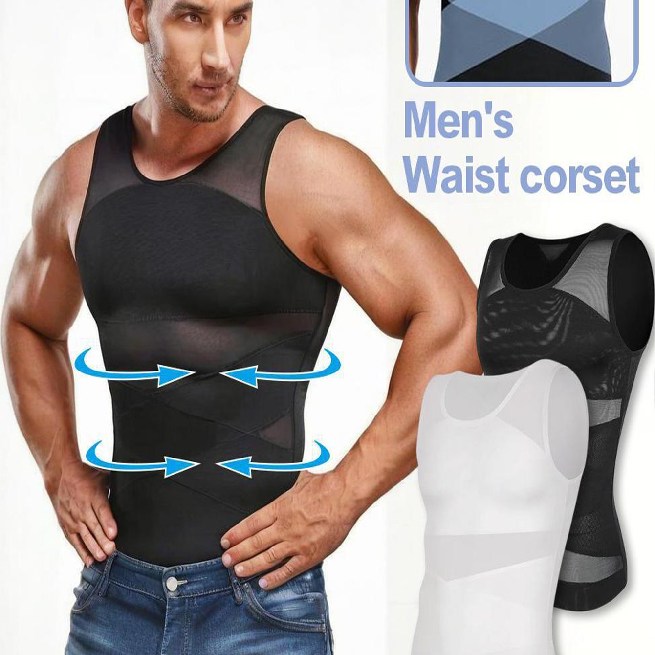 Men Fitness Clothes Compression Sports Vest Tight Base Layer Sleeveless Shirt Mesh Tops Singlet Sweatshirt Sportswear Activewear