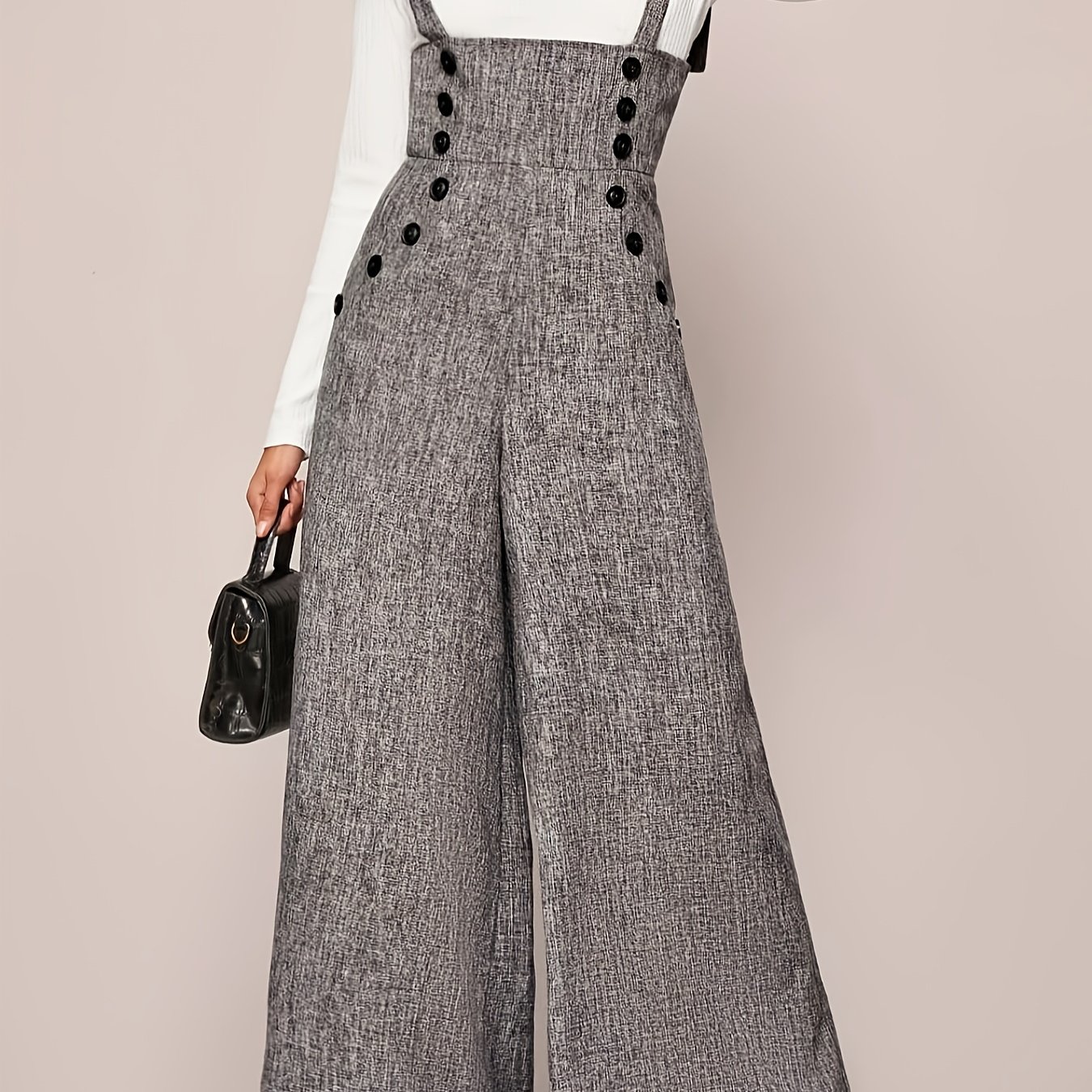 Wide-leg Jumpsuit With Shoulder Straps