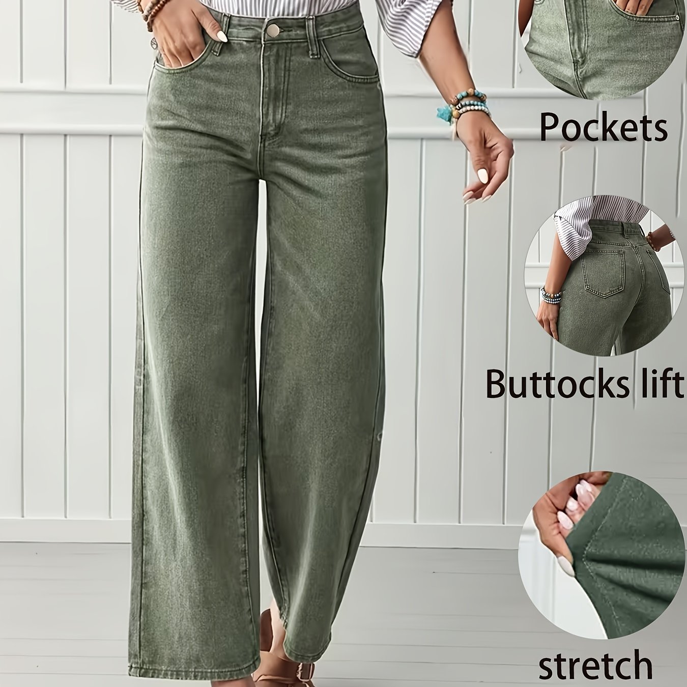 Image of Women's Slim-fit Colored Jeans, Classic Washed Solid Color Casual Pants, 25-year-old Women's Clothing, Suitable For , Denim Trousers For Dating, Travel, Shopping, Work, And Weekend Casual Wear