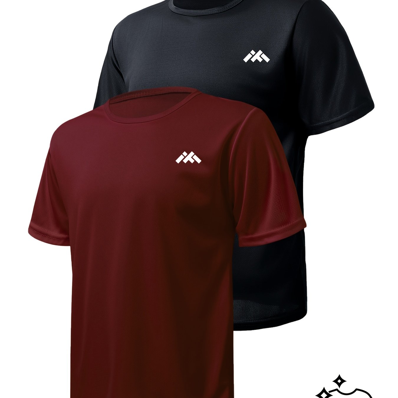 TEMU 2pcs Men's Plus Size Pattern Ultra-thin Quick Drying Fitness Sports Top, Training Casual Fashion T-shirt, Lightweight, Breathable, Moisture