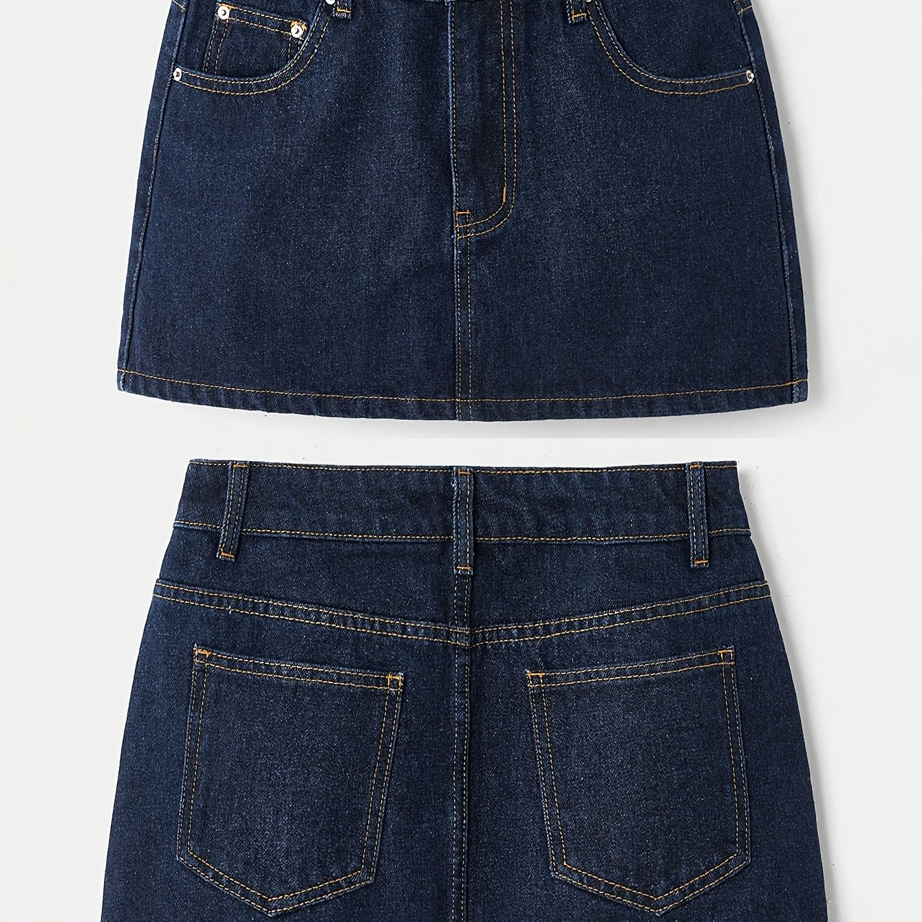 Image of Casual Fashion Vintage Everyday Women's Non-stretch A-line Denim Skirt