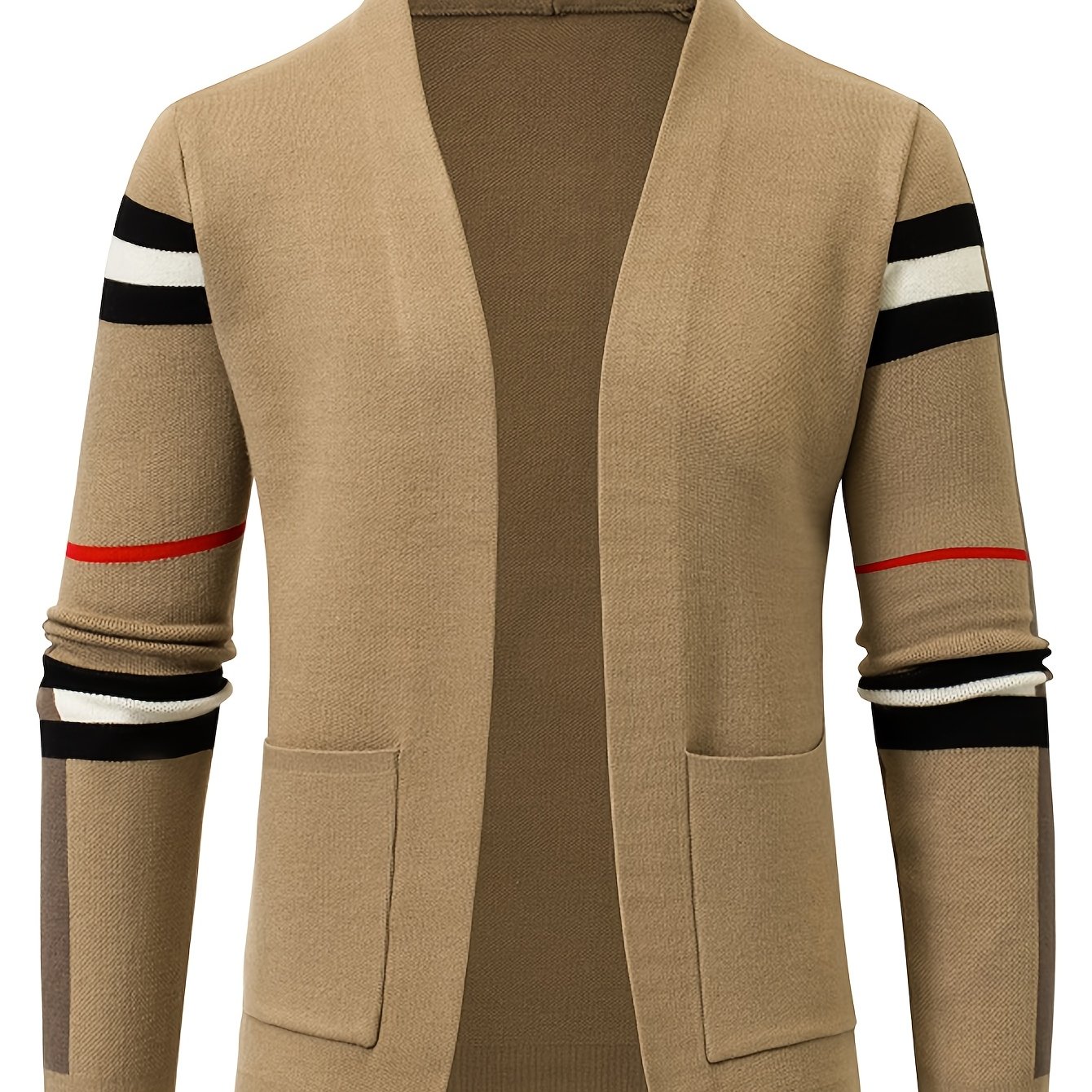 TEMU High-end Fashion Men's New Knitted Trendy Cardigan Stylish Sweater Outerwear Casual