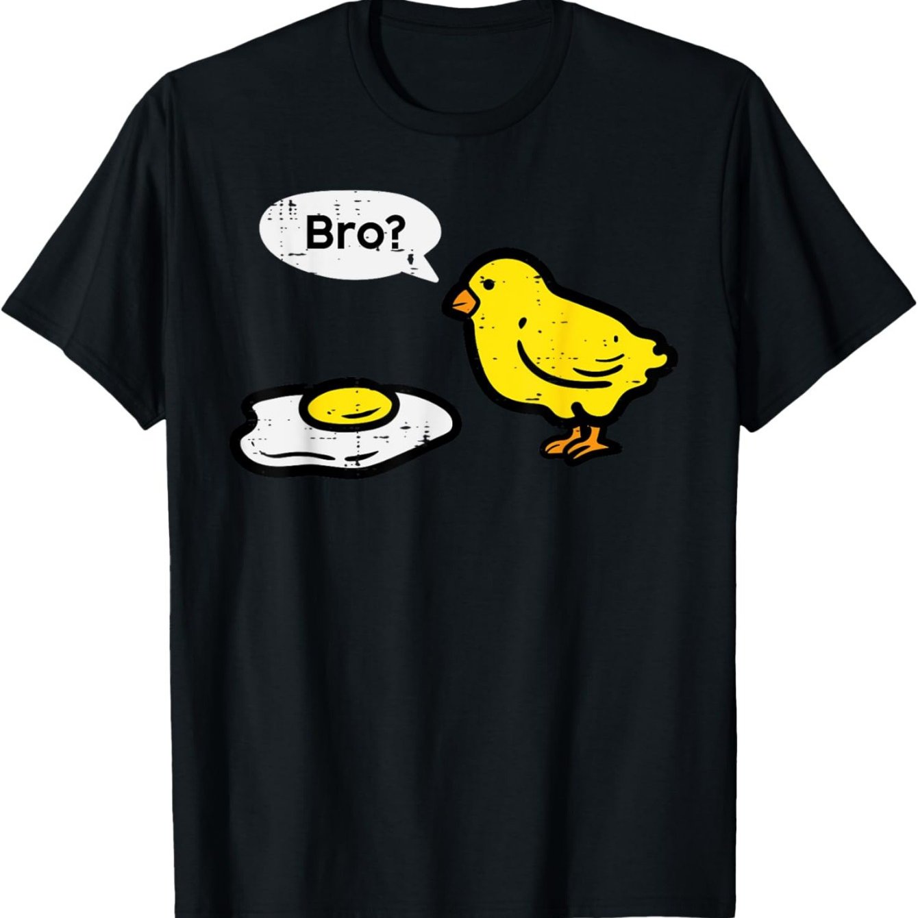 TEMU Humorous Graphic T-shirt Featuring A Funny Easter A Fried Egg, Suitable For Men, Women, Boys, And Girls. This Black Casual Round Neck Tee Is