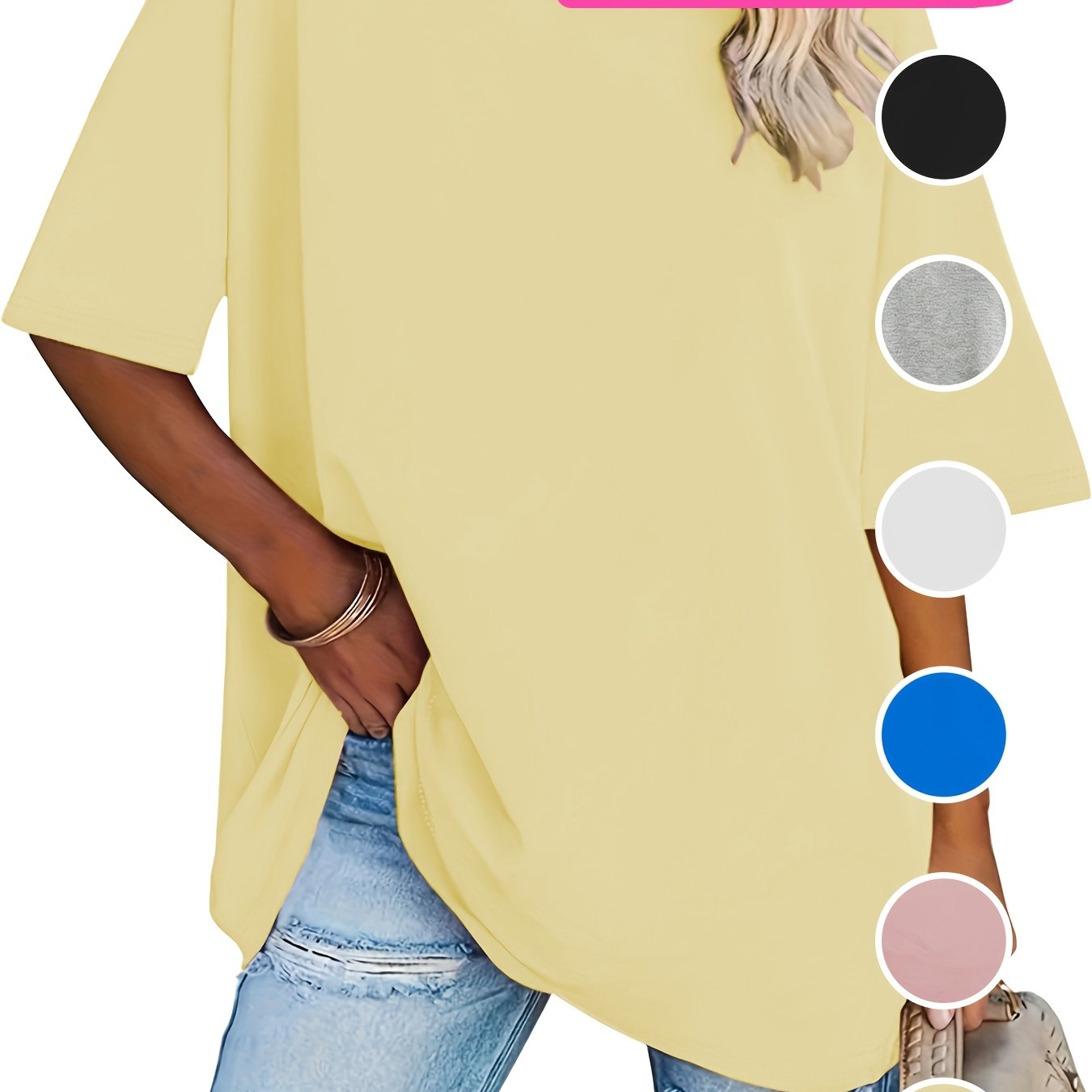 TEMU 1pc Random Color Sporty Casual Women's Plus Size T-shirt