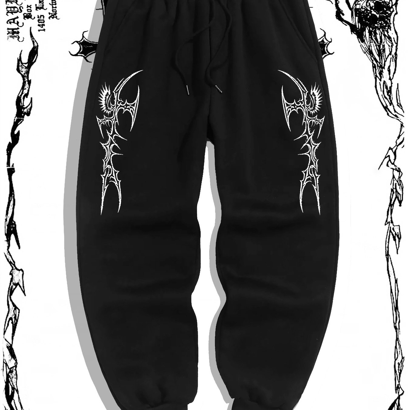 TEMU Anchor Skull Men's Printed Printed Casual Jogger Trousers