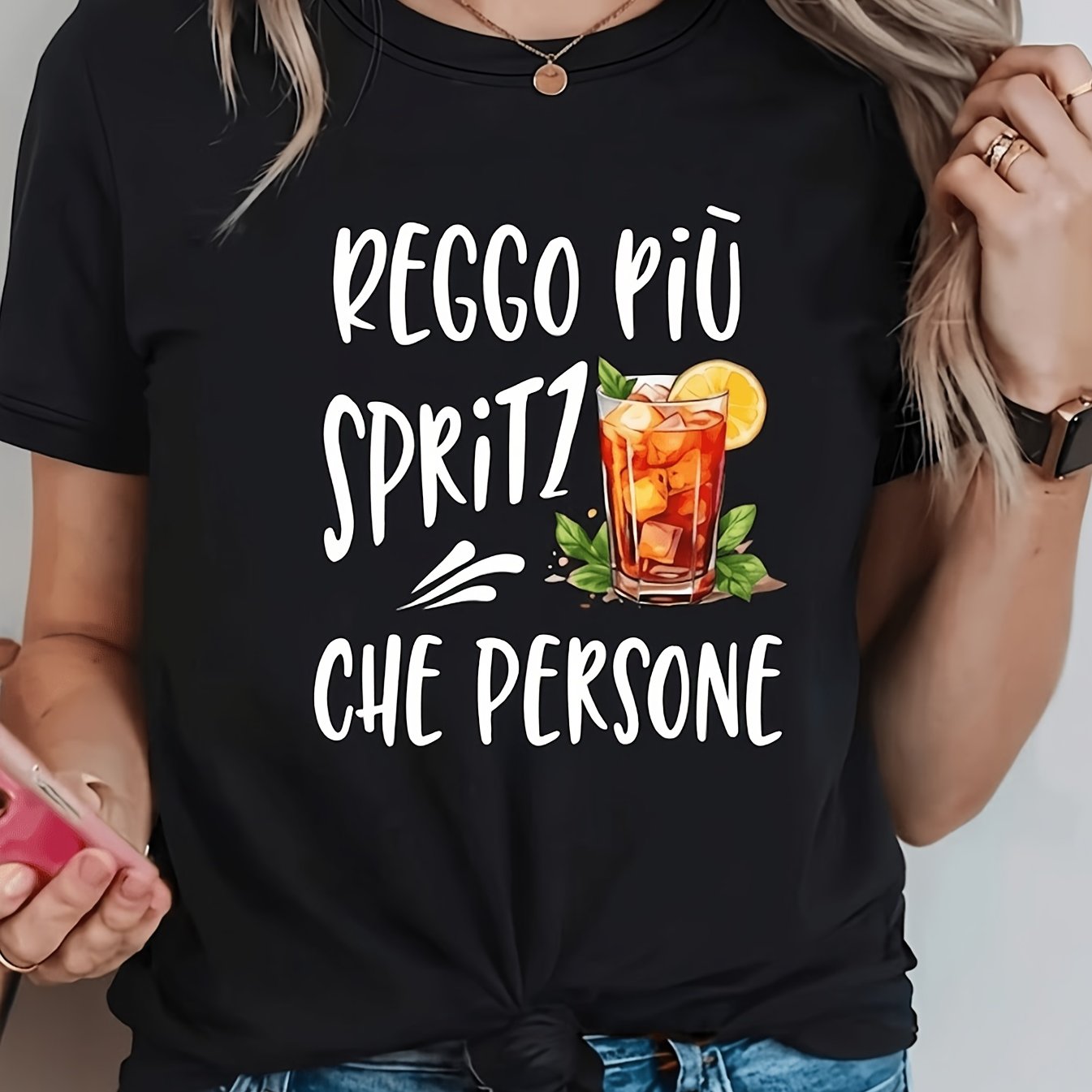 TEMU MORE THAN PEOPLE T-shirt da donna con stampa di lettere, pigra e divertente, top casual primaverile ed estivo